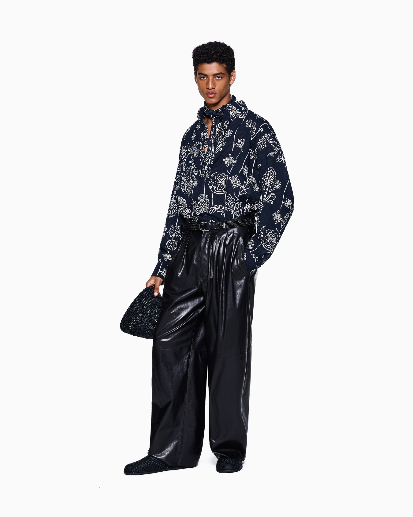 Nappa lambskin pleated trousers Slide 2