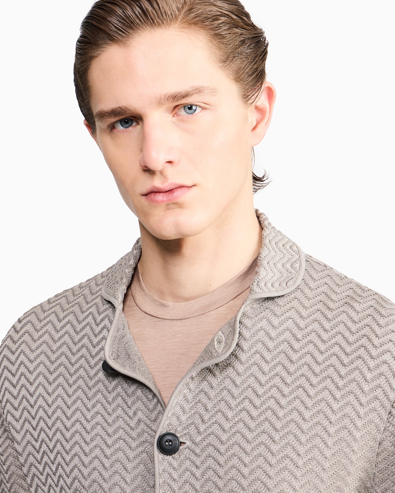 Giacca monopetto in misto viscosa ottoman chevron ASV Slide 4