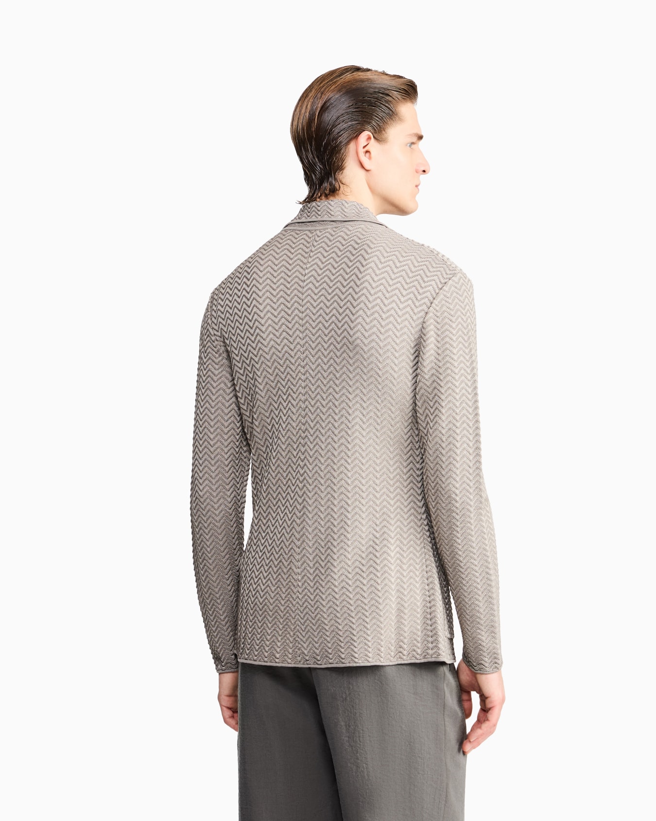 Giacca monopetto in misto viscosa ottoman chevron ASV Slide 2