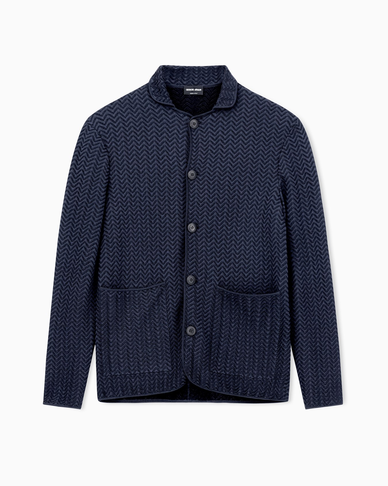 ASV viscose-blend chevron ottoman single-breasted jacket Slide 0