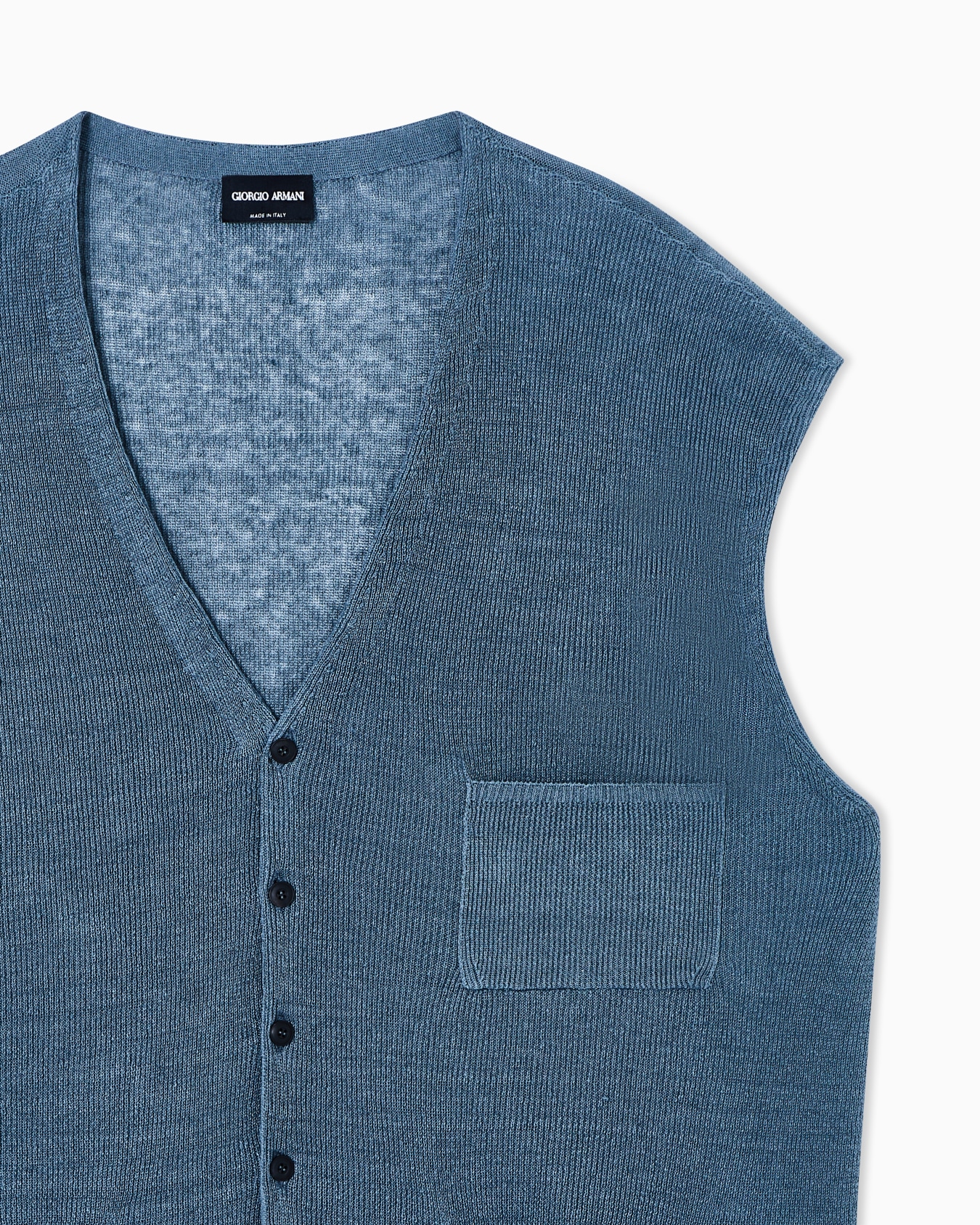 Gilet monopetto in lino Slide 4