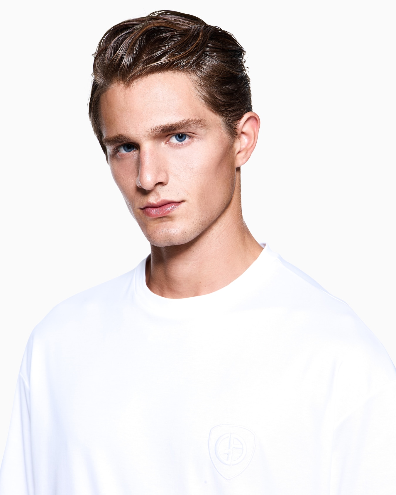 Camiseta de cuello redondo de interlock de algodón orgánico ASV Diapositiva 4