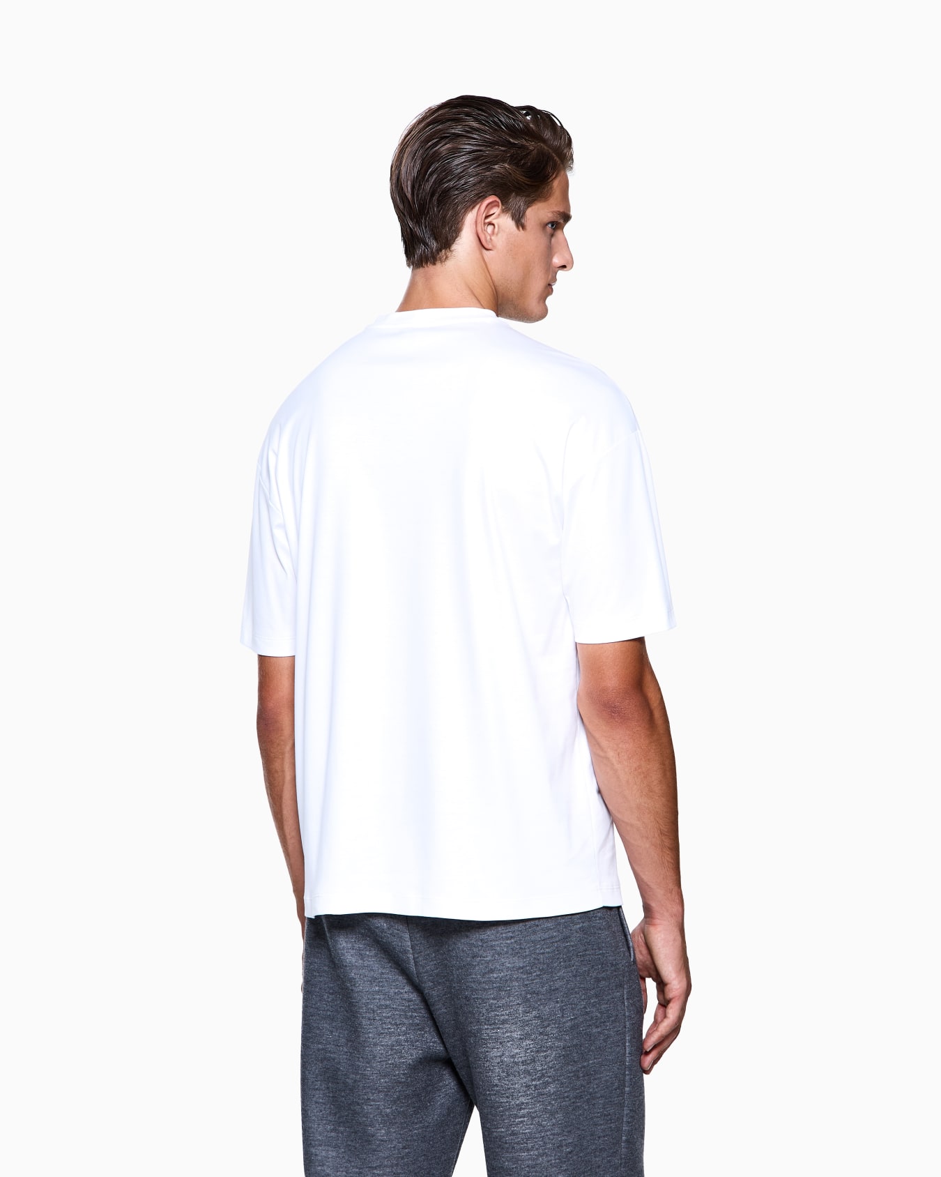 Camiseta de cuello redondo de interlock de algodón orgánico ASV Diapositiva 2