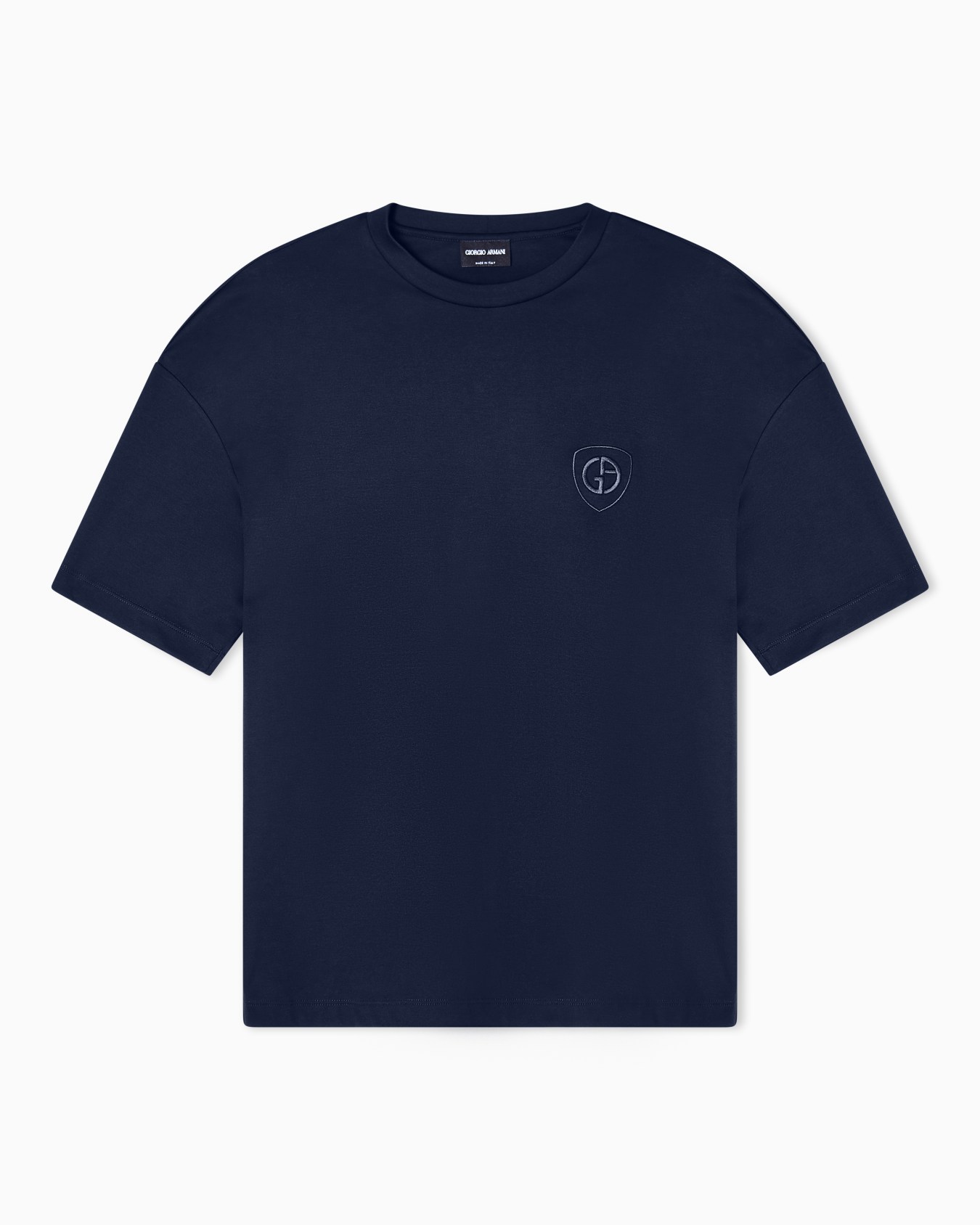 Camiseta de cuello redondo de interlock de algodón orgánico ASV Diapositiva 0