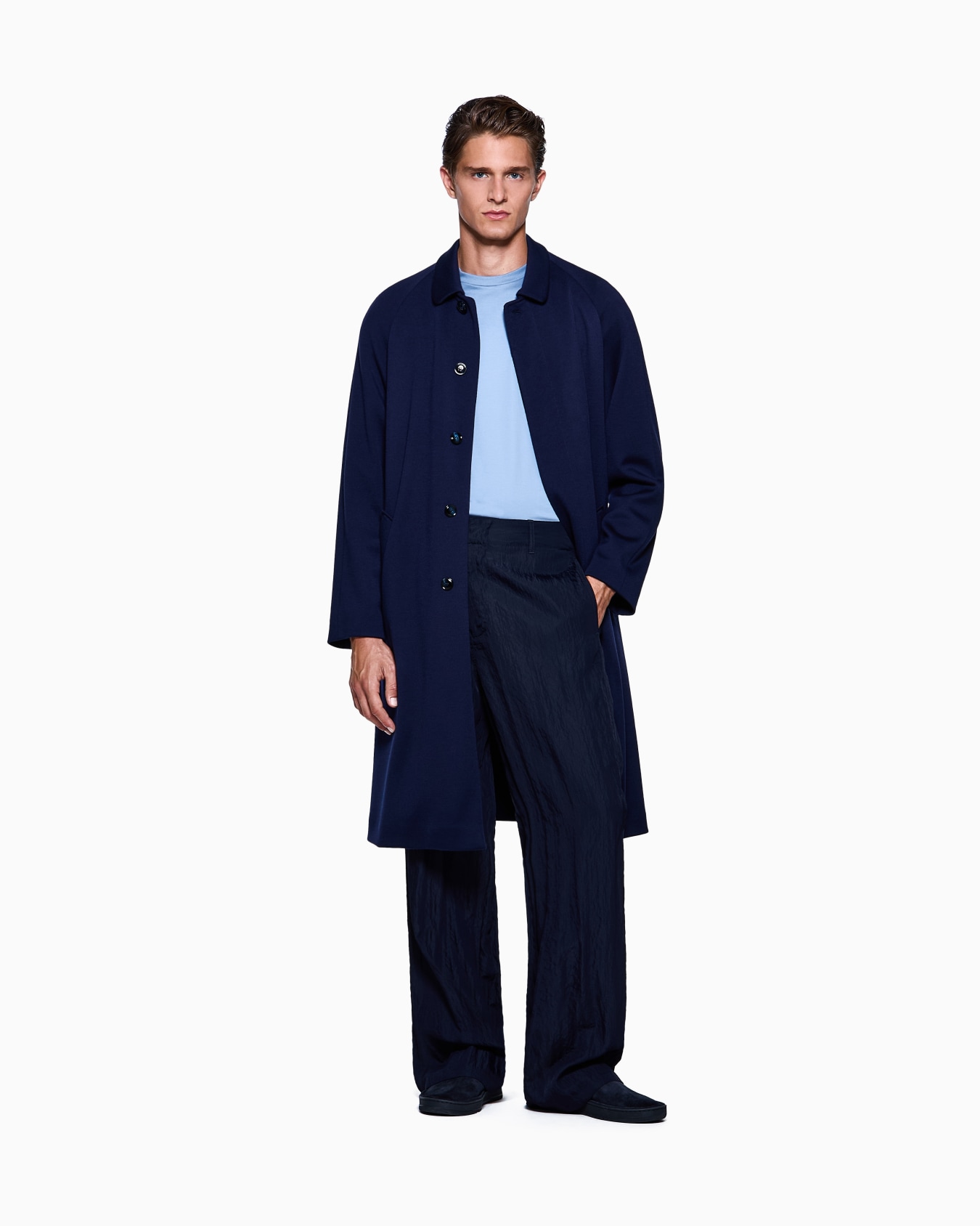 Camiseta de cuello redondo de interlock de algodón orgánico ASV Diapositiva 1