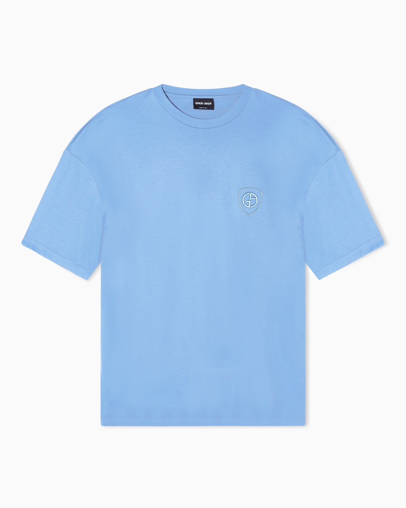 Camiseta de cuello redondo de interlock de algodón orgánico ASV Diapositiva 0