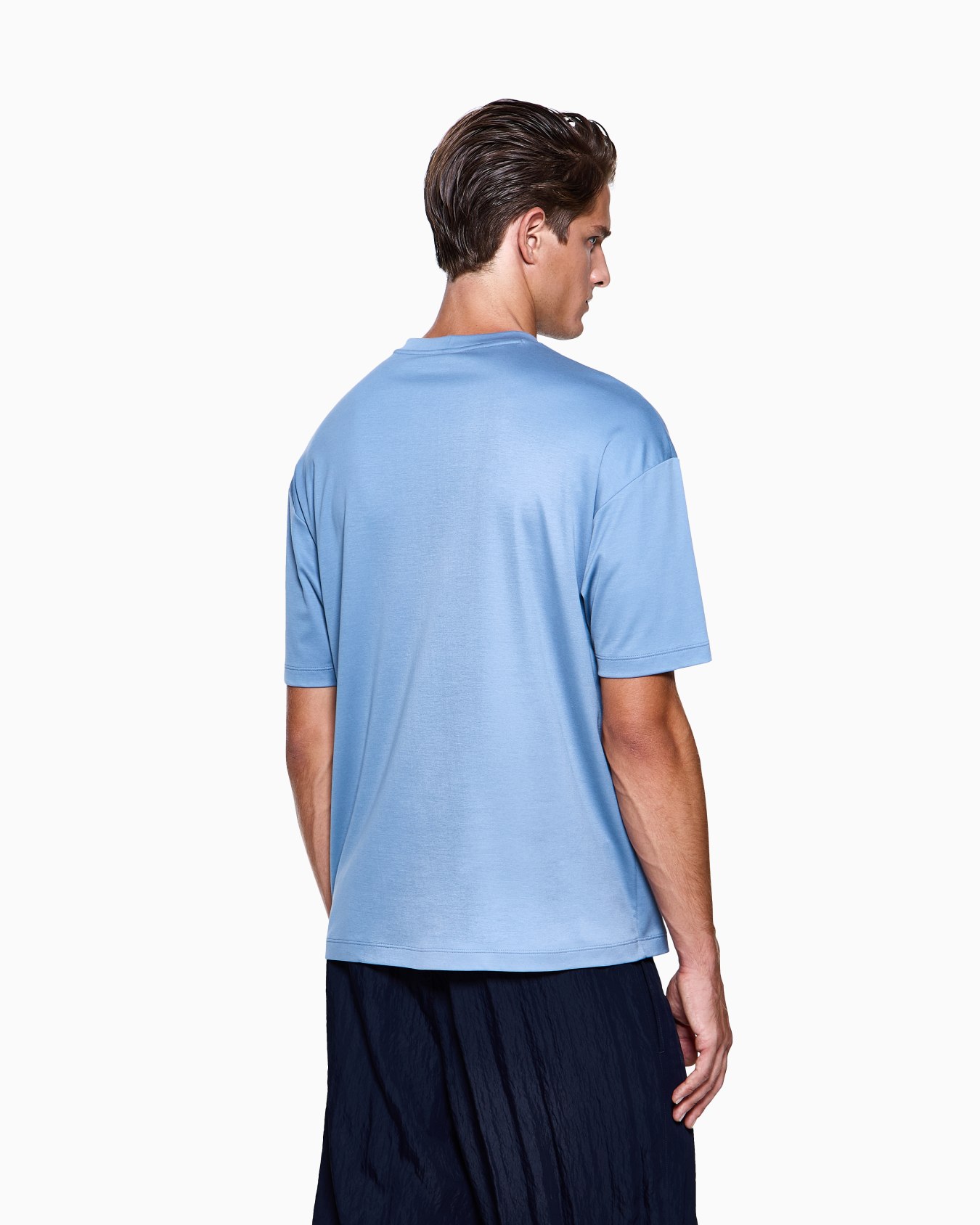 Camiseta de cuello redondo de interlock de algodón orgánico ASV Diapositiva 2