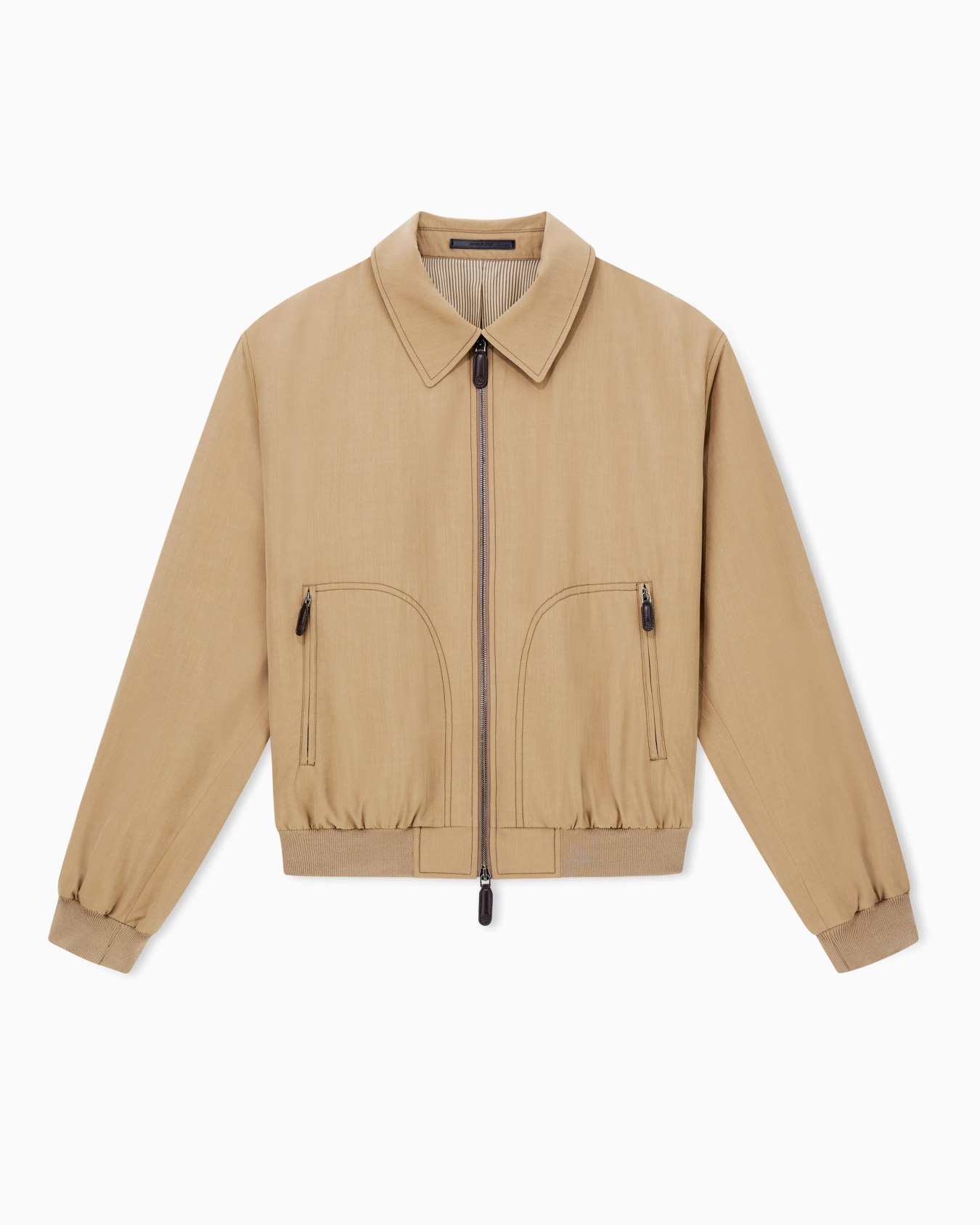 Silk and linen poplin blouson Slide 0