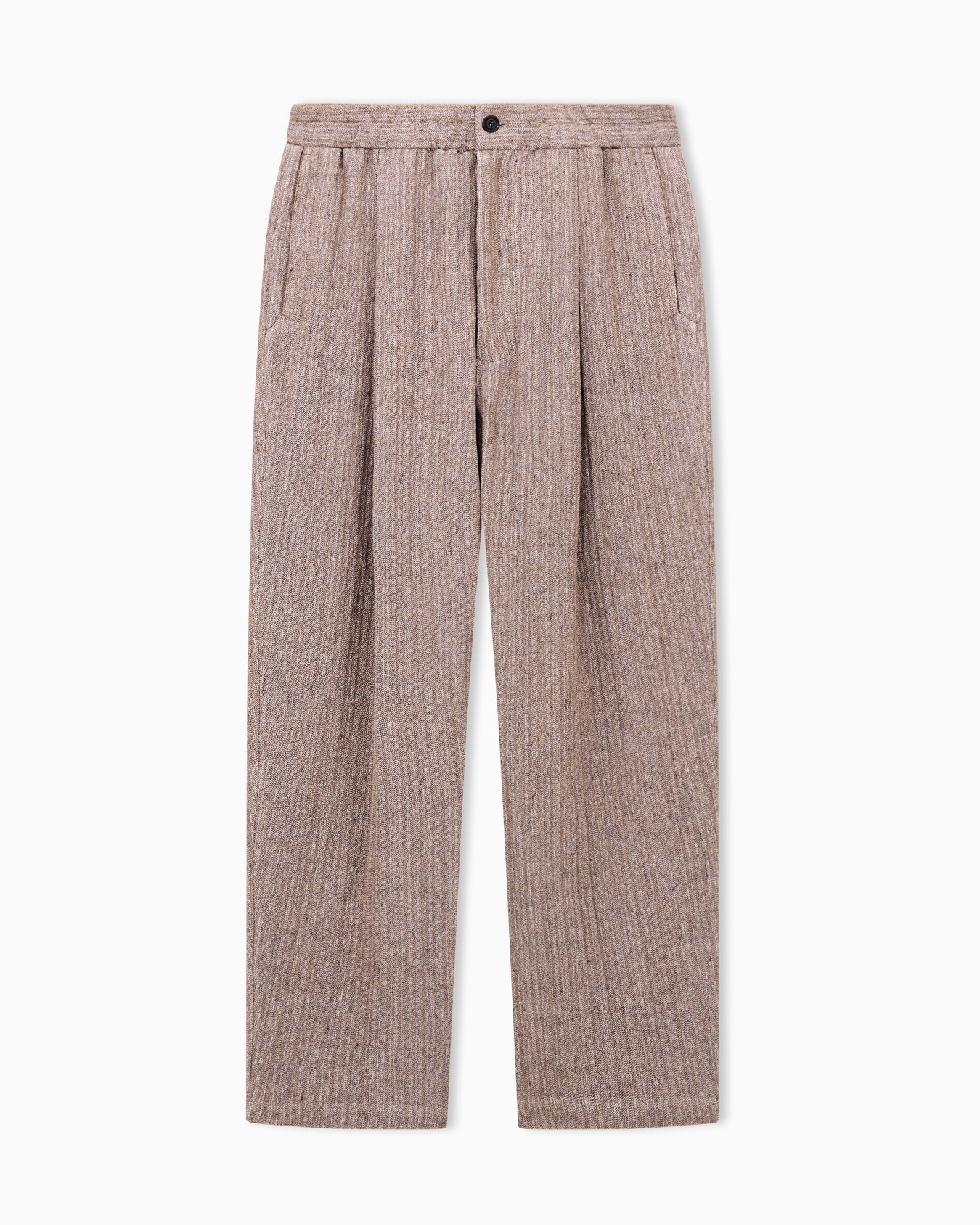 Mouliné linen and silk jacquard single-pleat trousers Slide 0