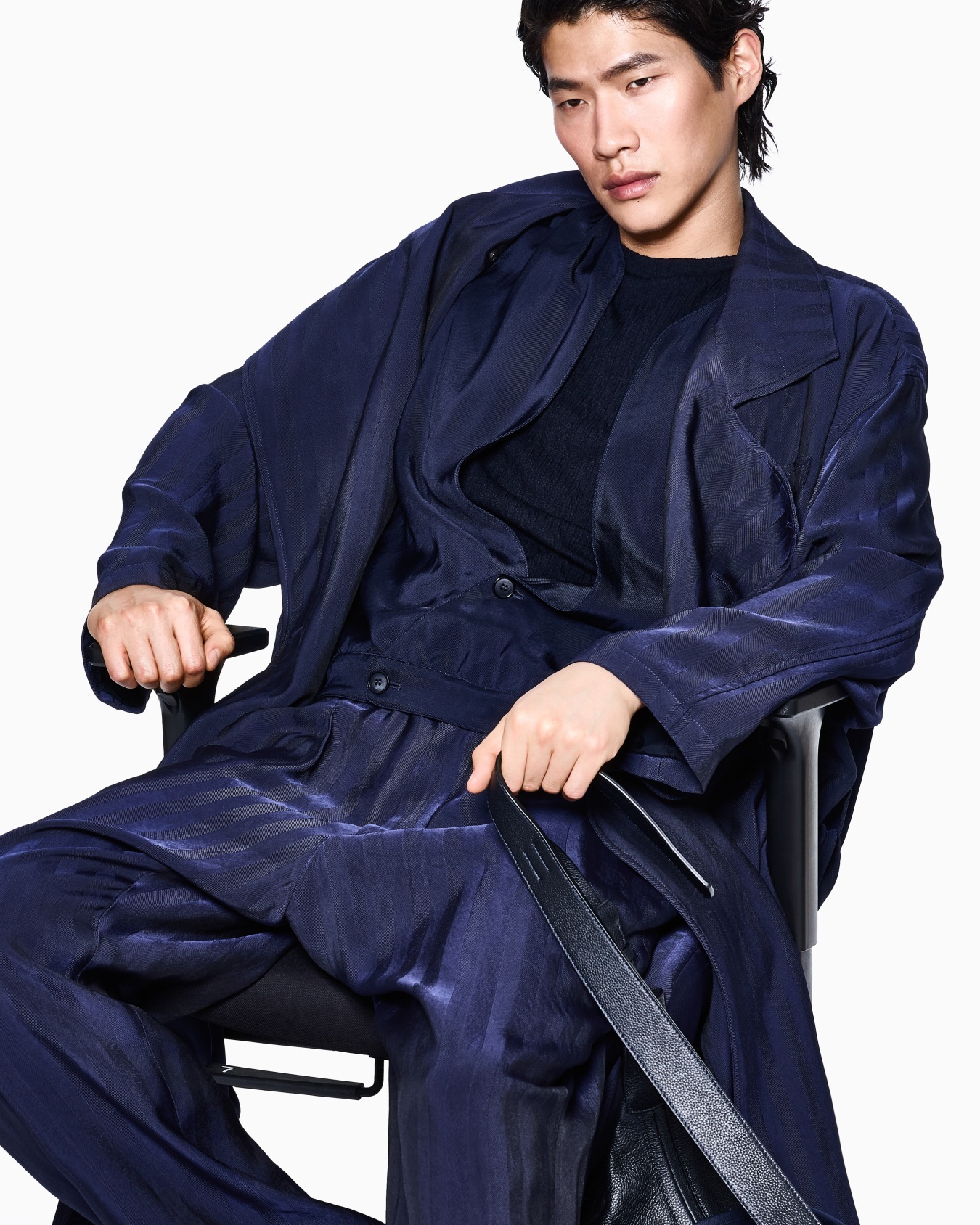 Trench in viscosa con motivo chevron Slide 4