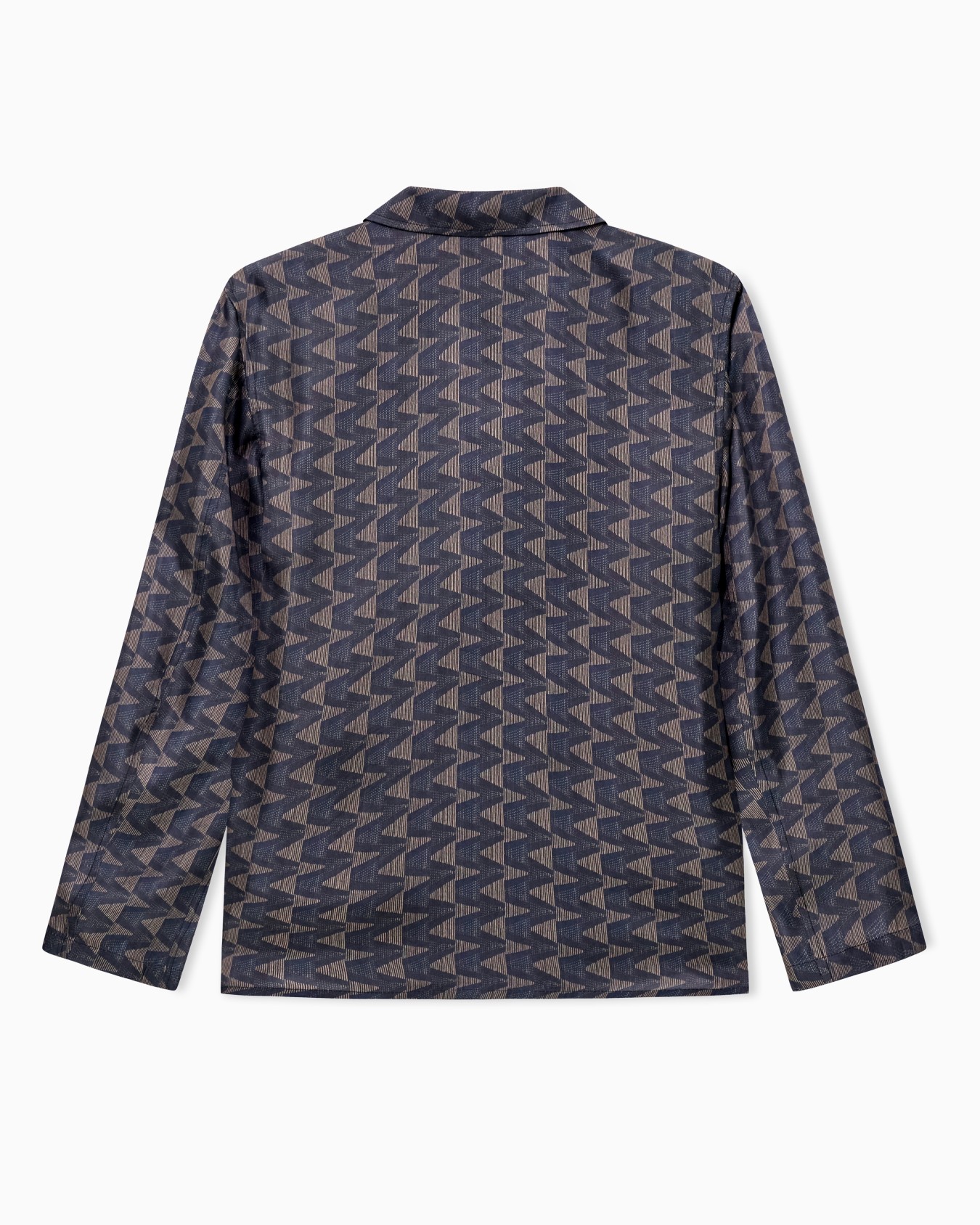 Single-breasted jacket in cupro canvas with a geometric print Slide 3