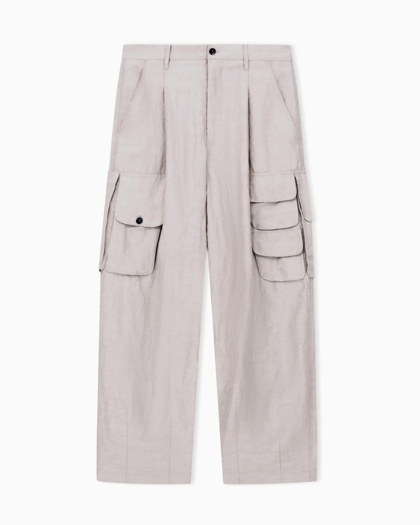 Multi-pocket trousers in linen and viscose Slide 0