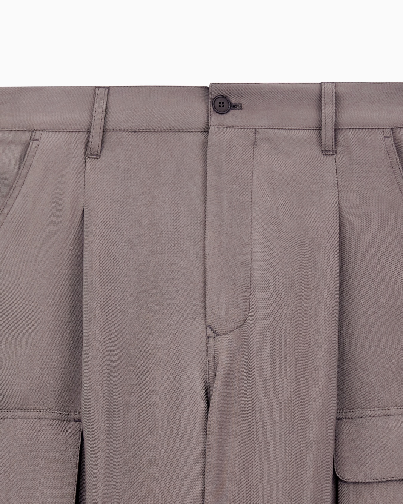 Pantaloni multi pocket in twill di viscosa delavé Slide 5