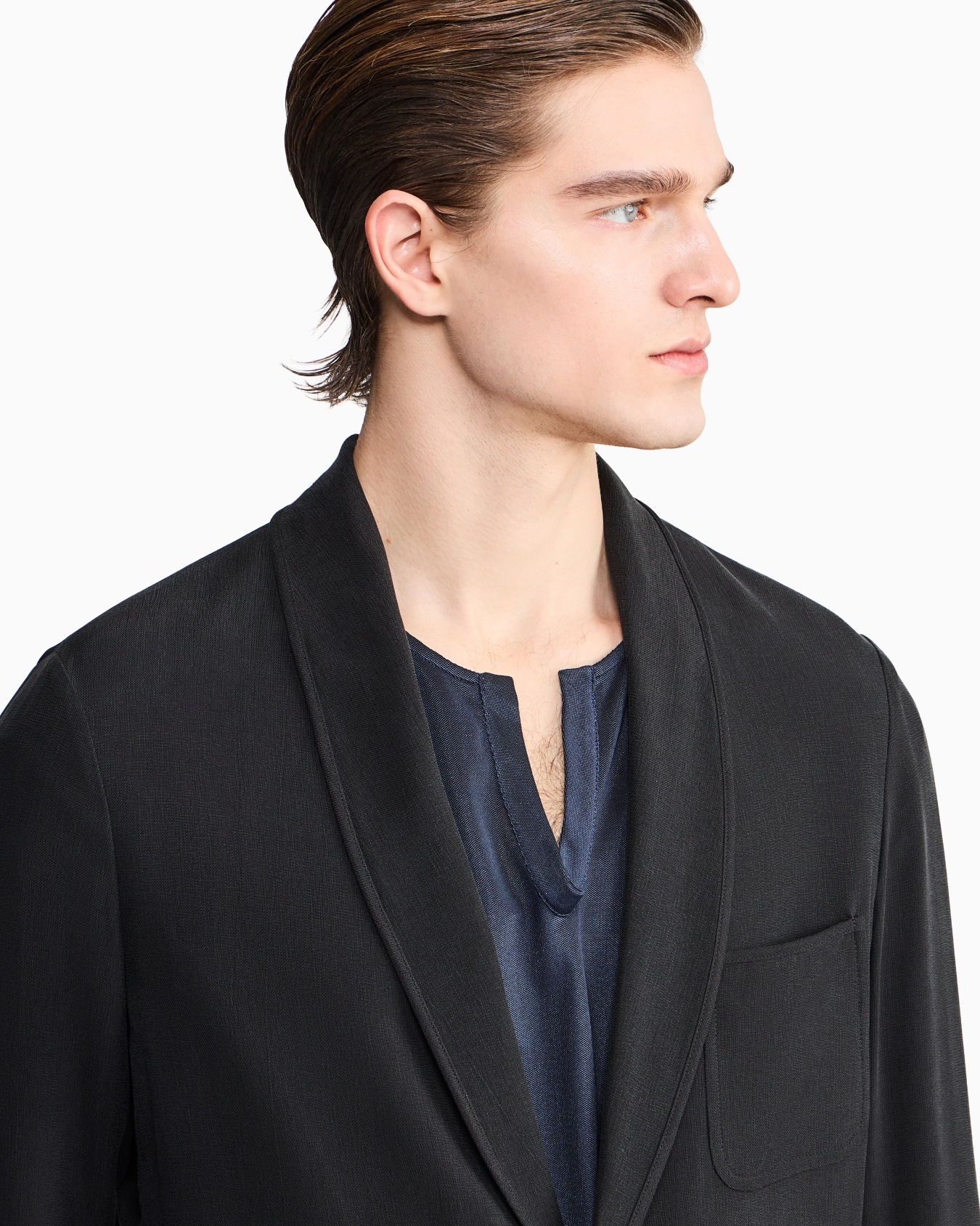 ASV single-breasted jacket in cupro basketweave Slide 4