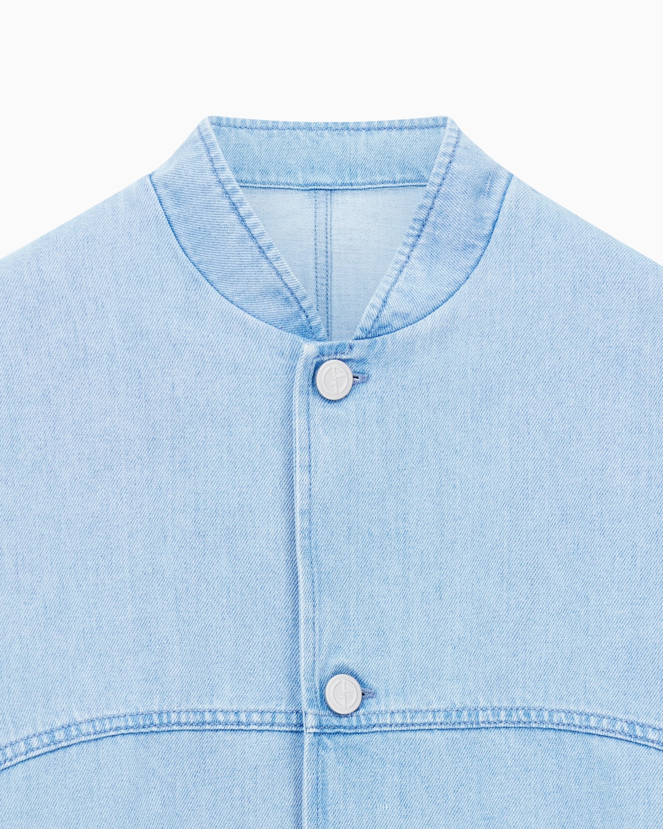 Cotton and linen denim blouson Denim Collection Slide 5