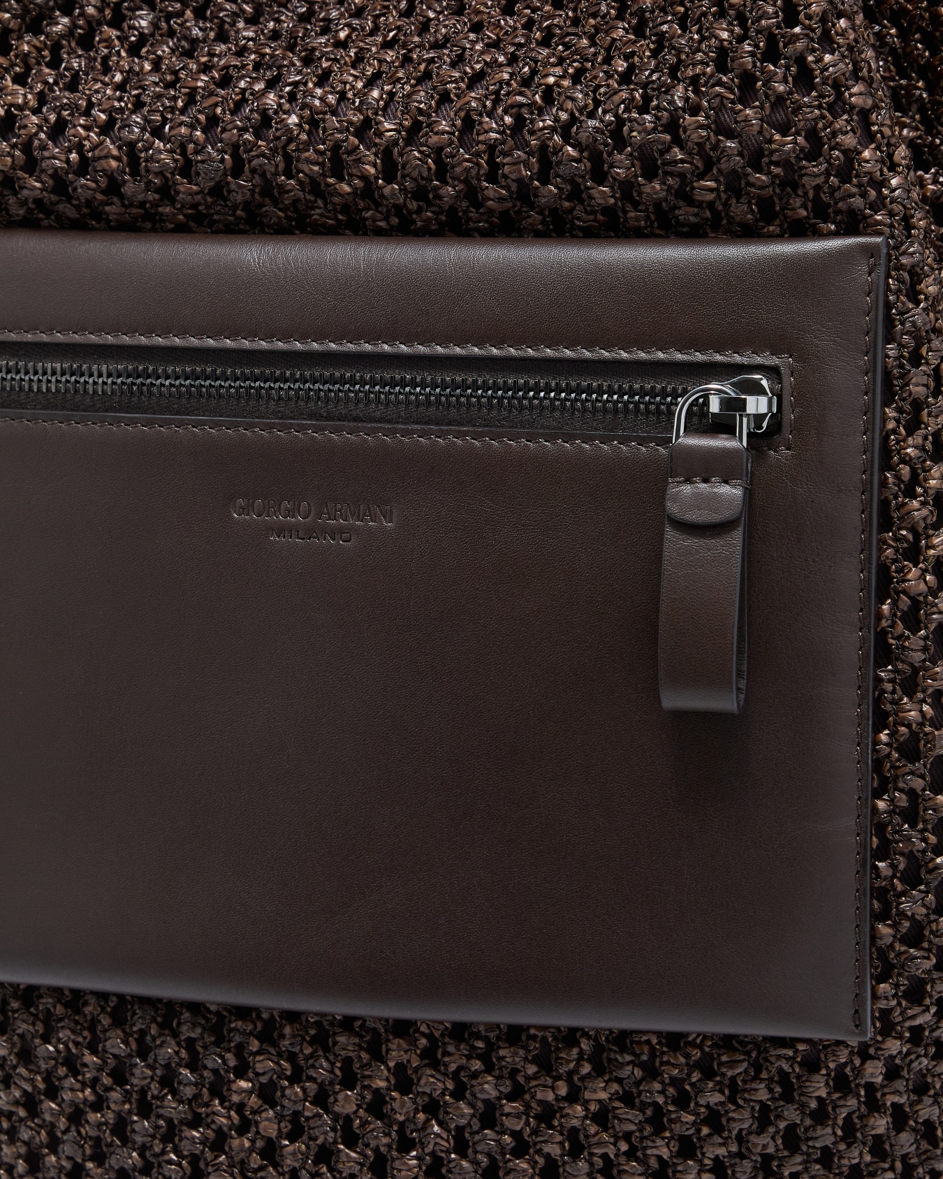 Raffia and leather backpack Slide 4