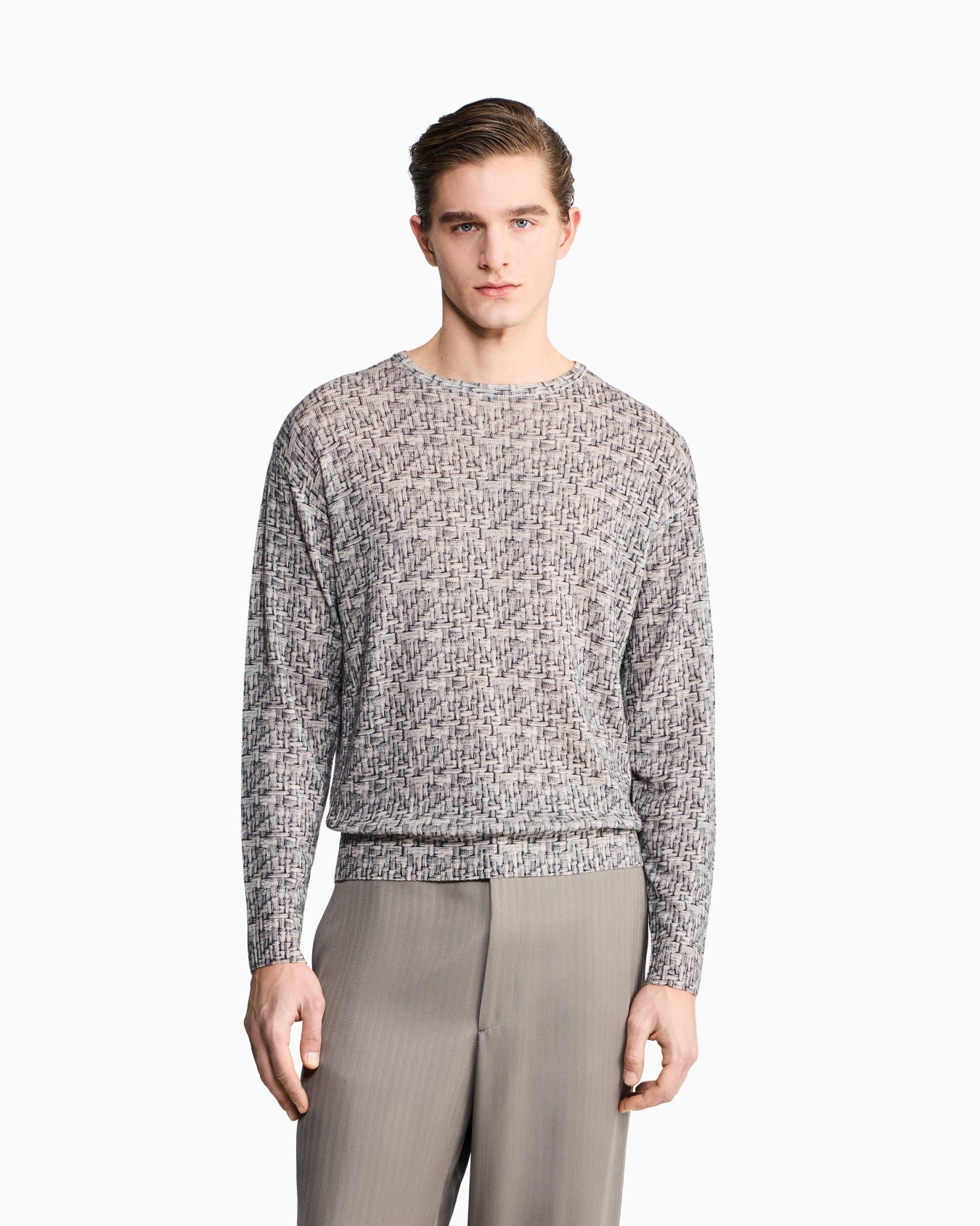 Printed cashmere crew-neck jumper Slide 3