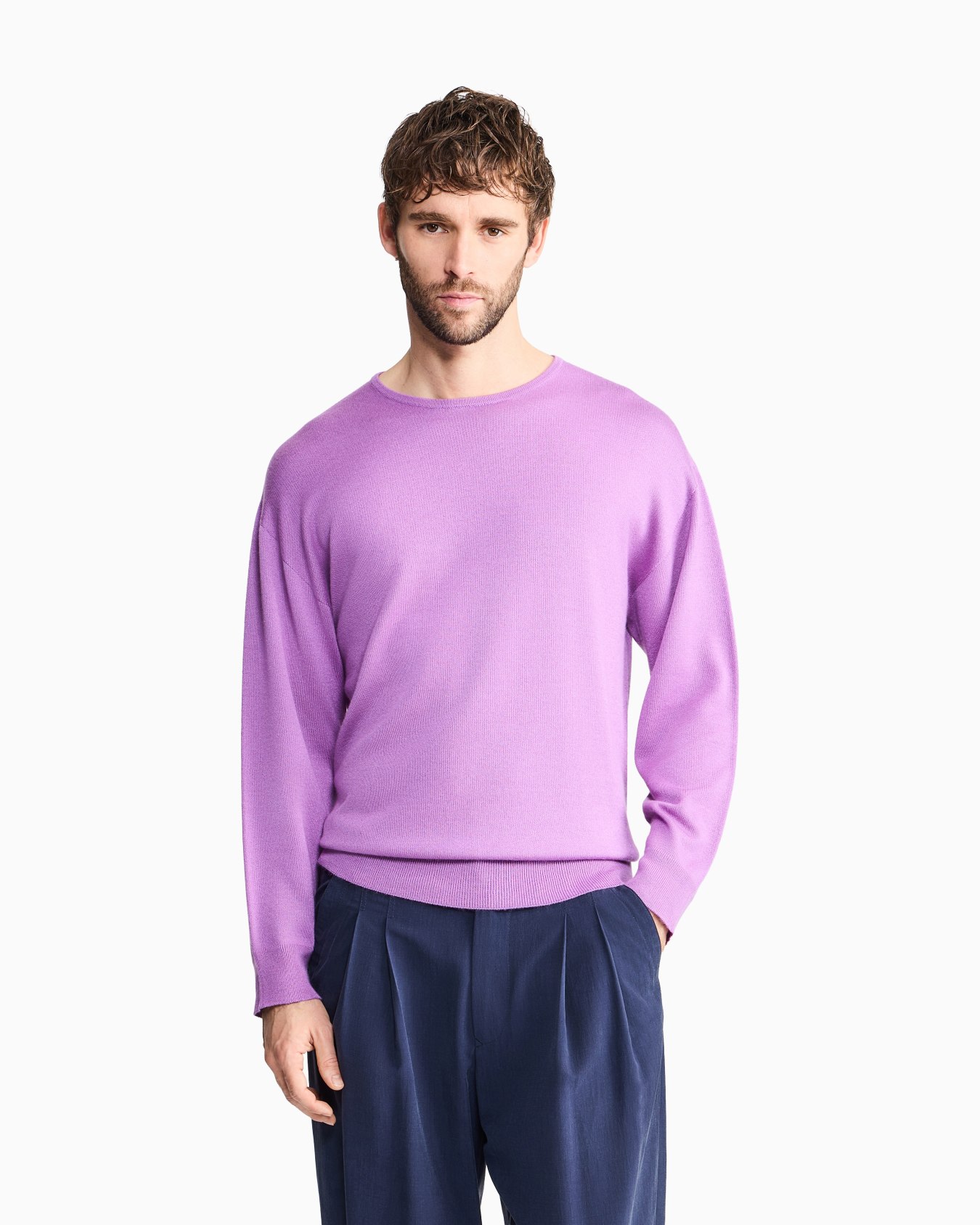 Cashmere and silk interlock crew-neck jumper Slide 3
