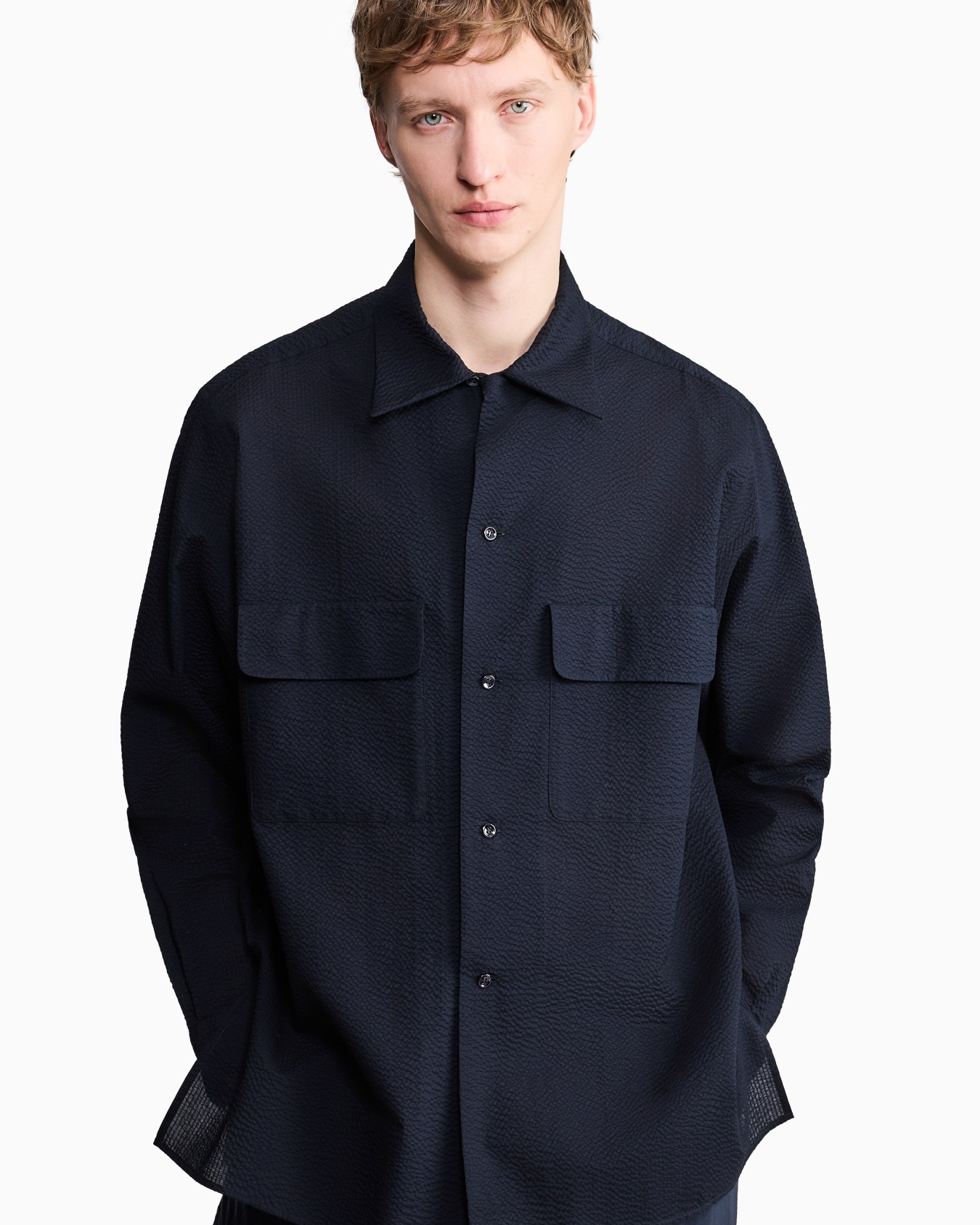 ASV cotton-seersucker shirt with pockets Slide 4