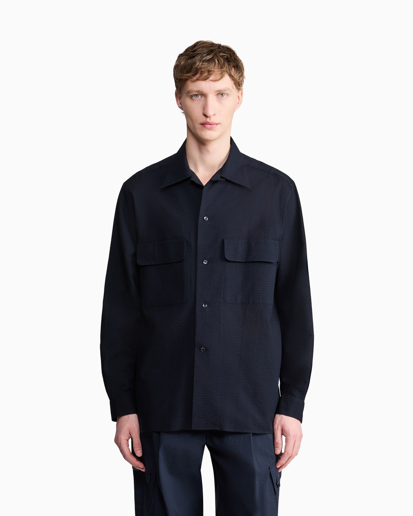 ASV cotton-seersucker shirt with pockets Slide 3