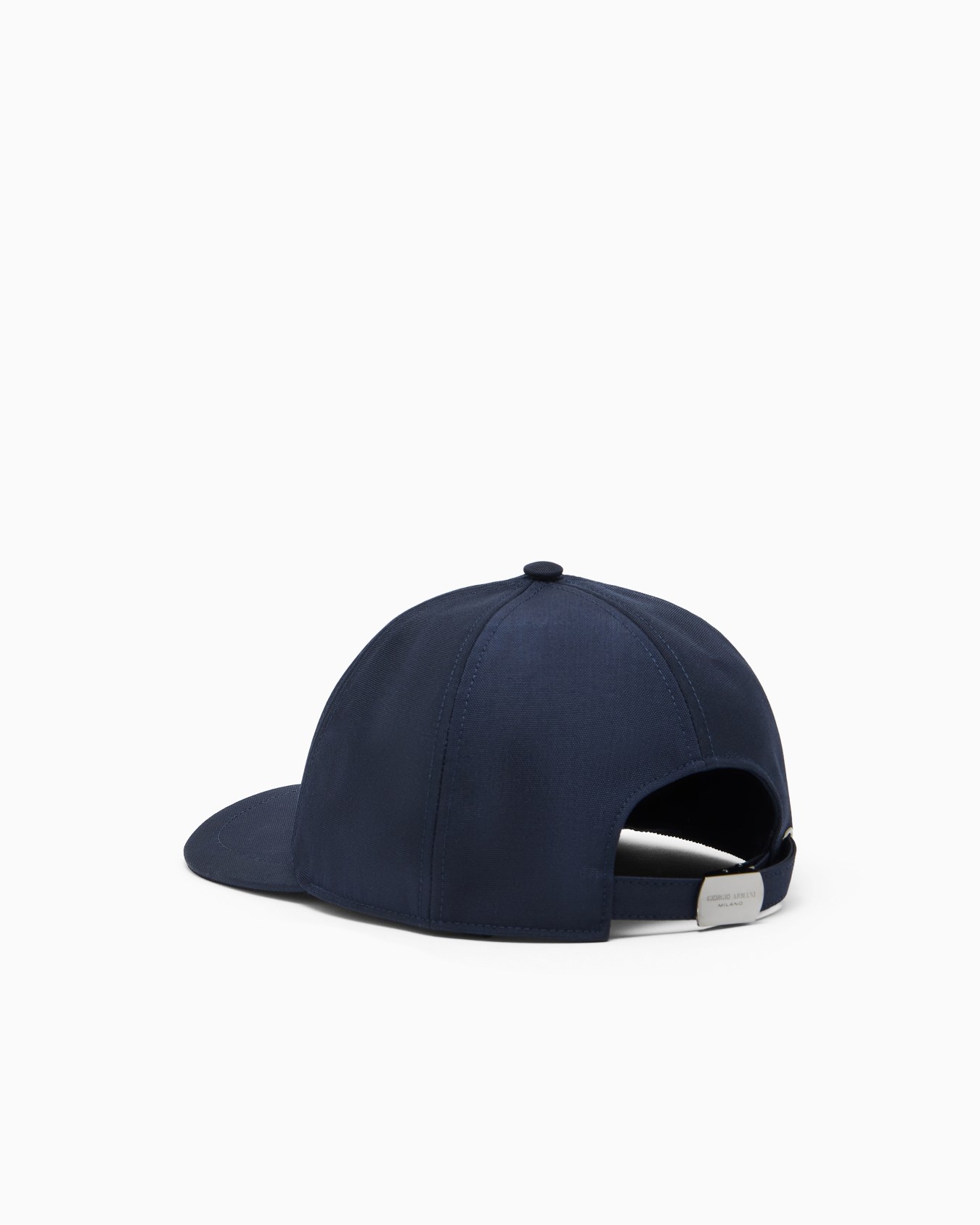 Baseball cap in technical fabric with leather logo Slide 1