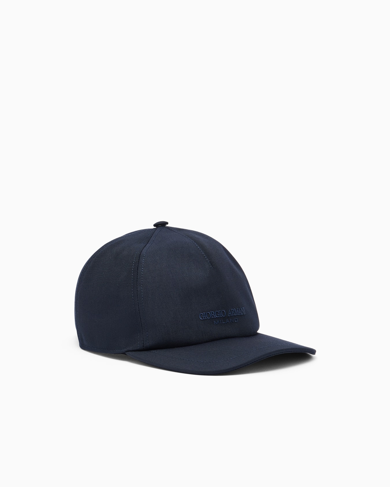 Baseball cap in technical fabric with leather logo Slide 0
