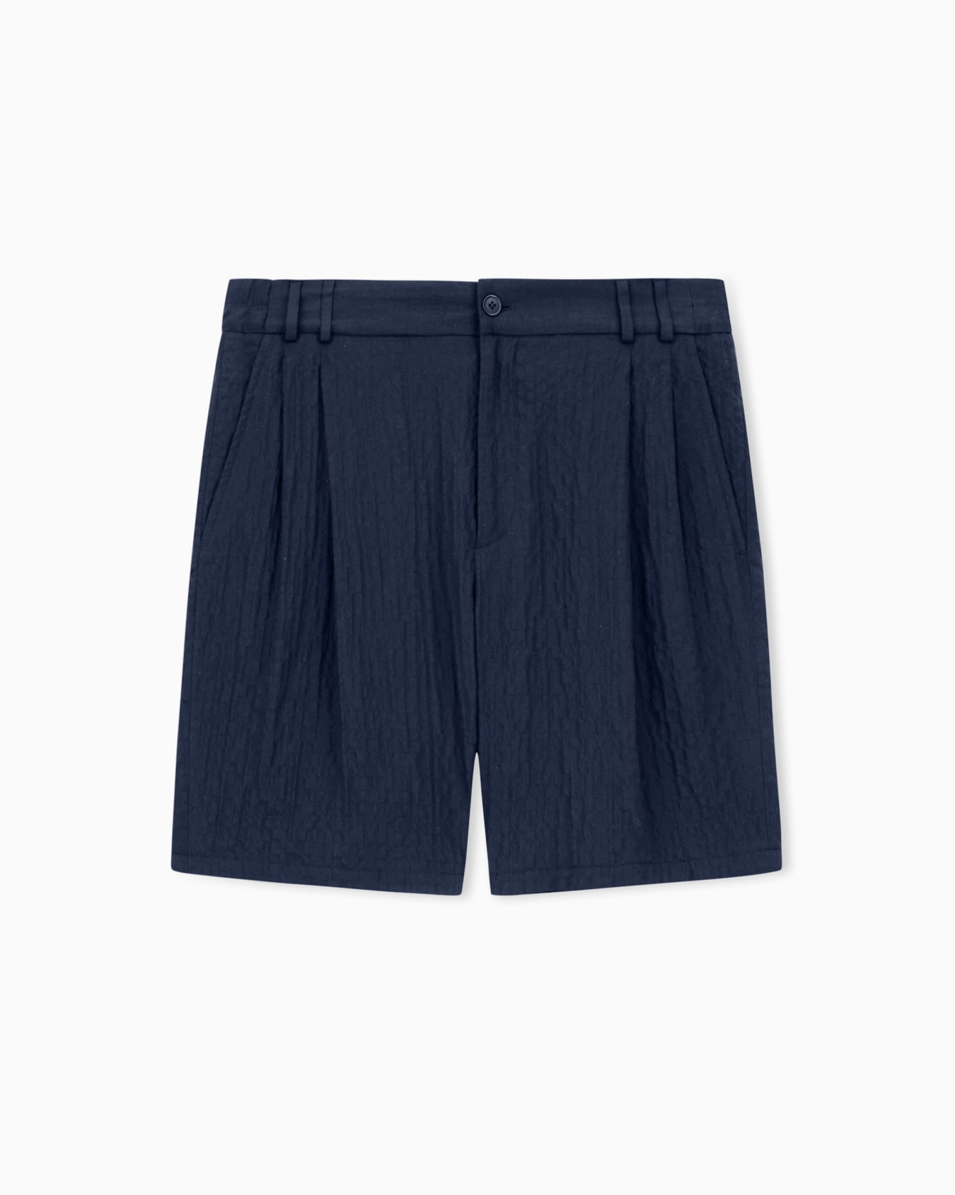 Double-pleat Bermuda shorts in Lyocell and silk froissé Slide 0