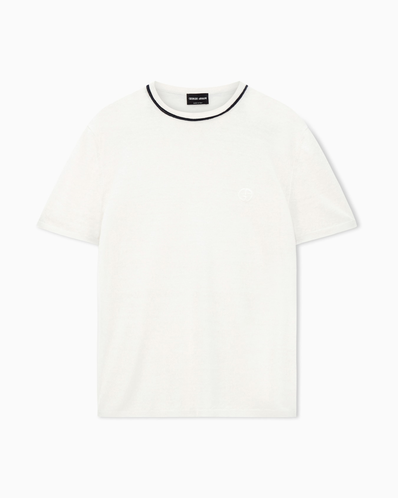 Pull à col rond en lin et soie Diapositive 0