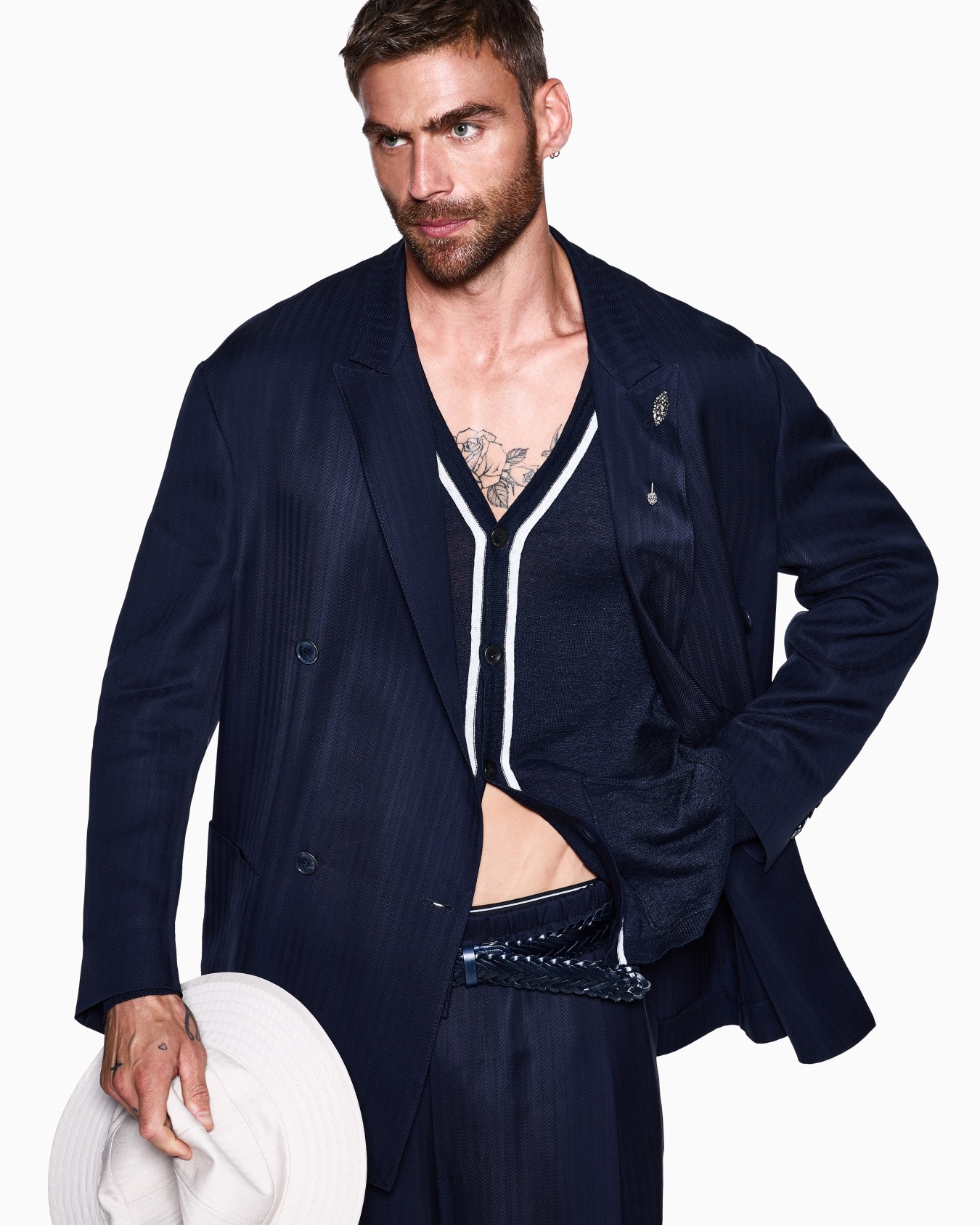 Cupro chevron double-breasted suit Slide 4