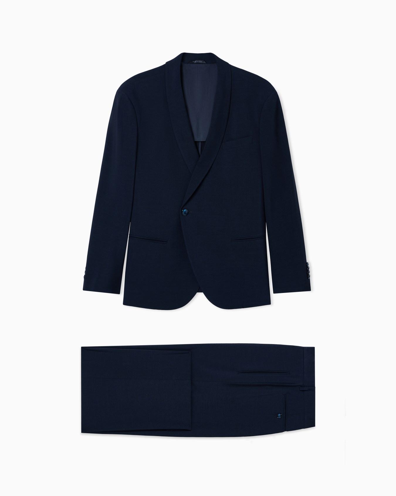 Single-breasted suit in silk and wool crêpe Slide 0