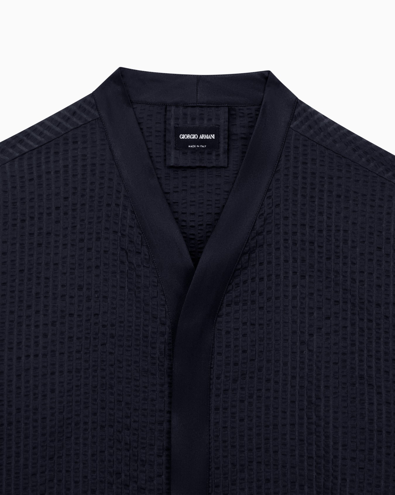 Cotton and silk blend seersucker oversized shirt Slide 4