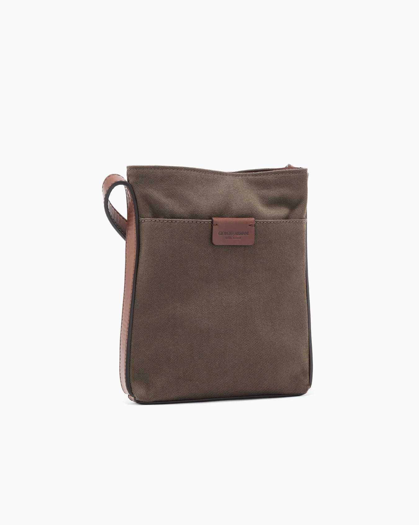 Canvas and leather crossbody bag Slide 1