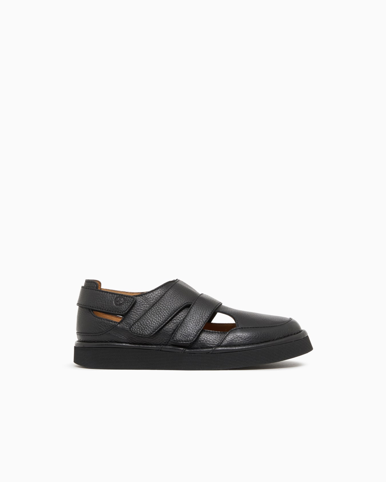 Leather sandals with cut-outs Slide 0