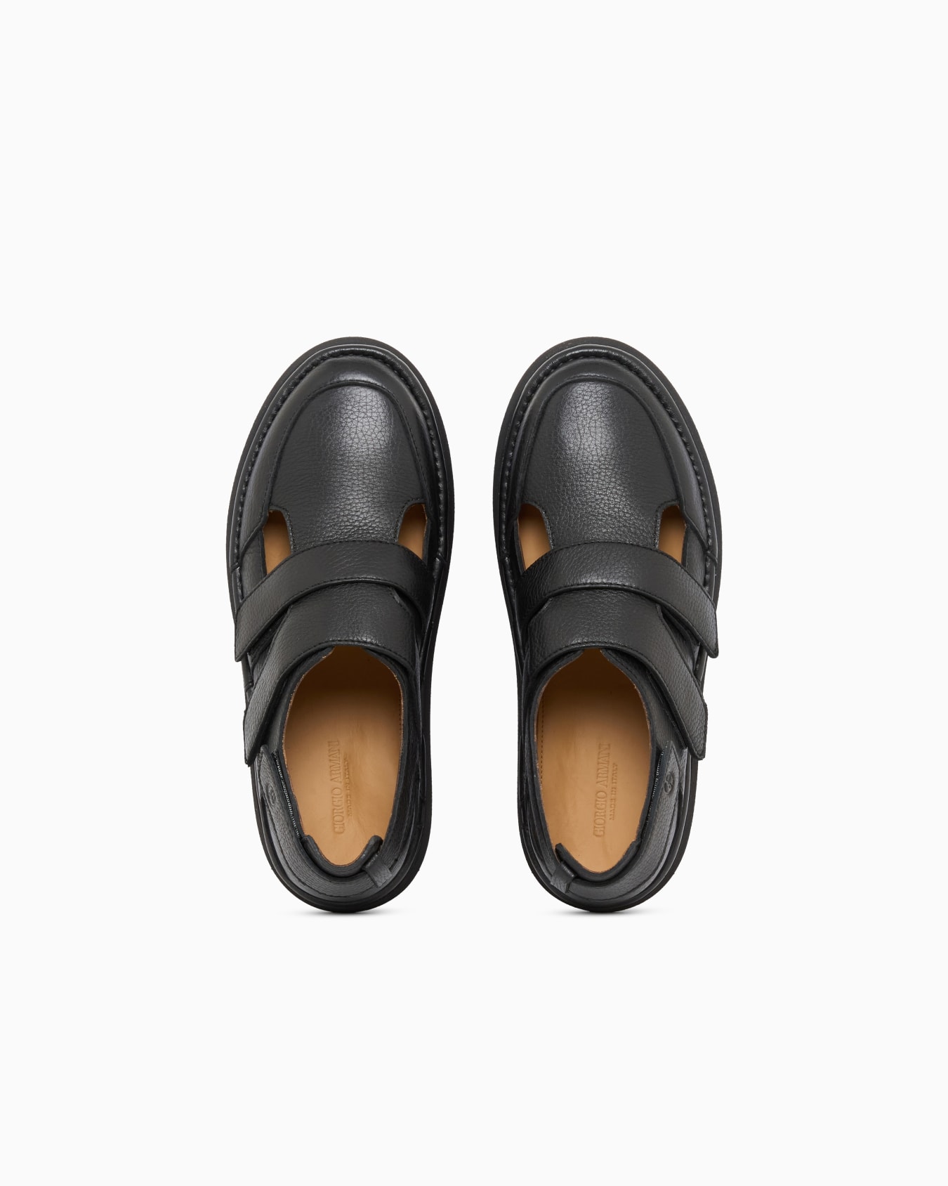 Leather sandals with cut-outs Slide 2