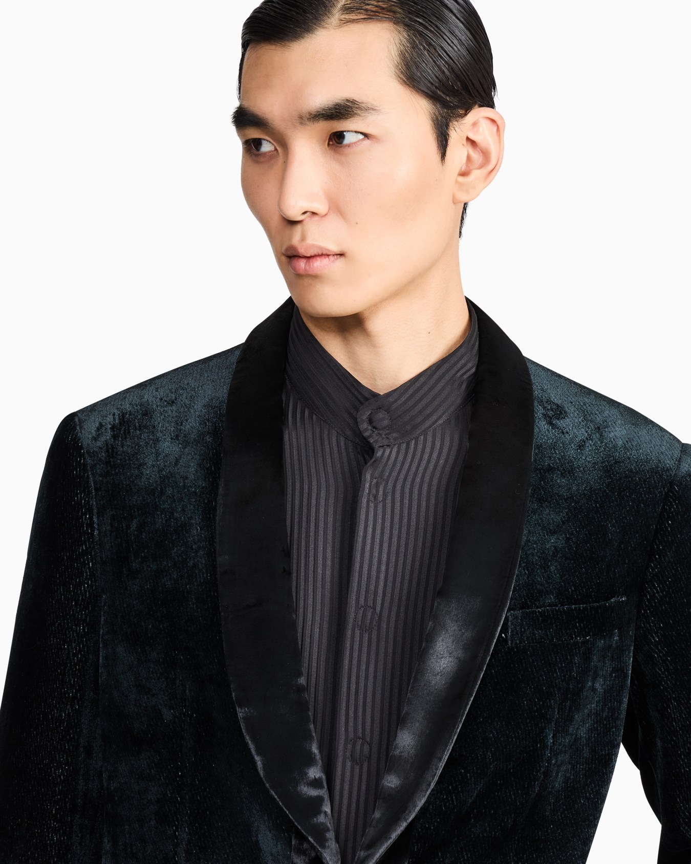 Single-breasted jacket in devorè velvet Diapositiva 4