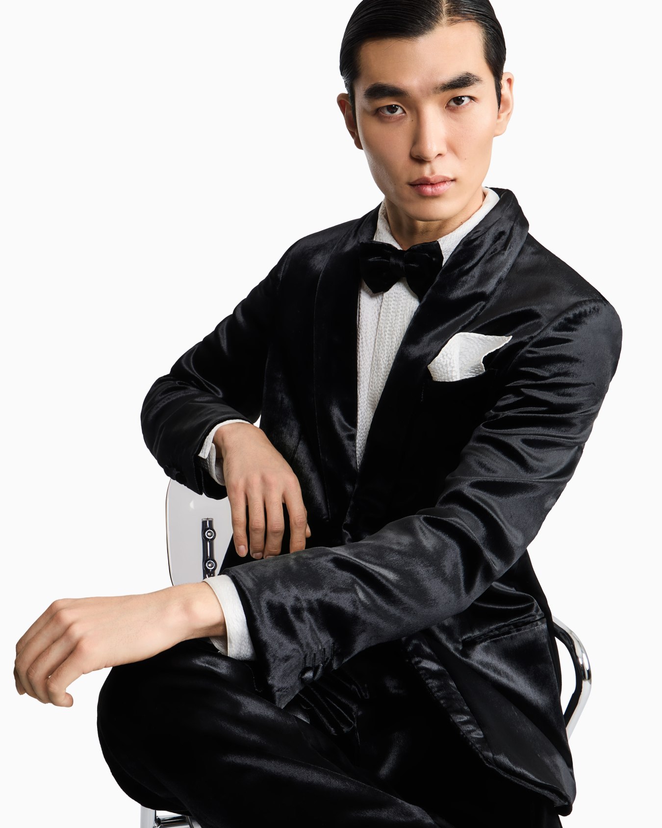 Single-breasted velvet jacket Slide 5