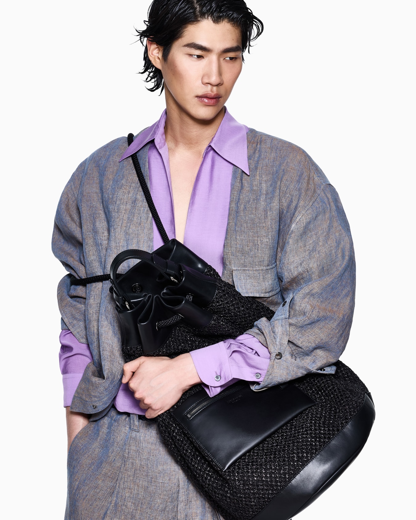 Shirt jacket in pure linen canvas  Slide 4