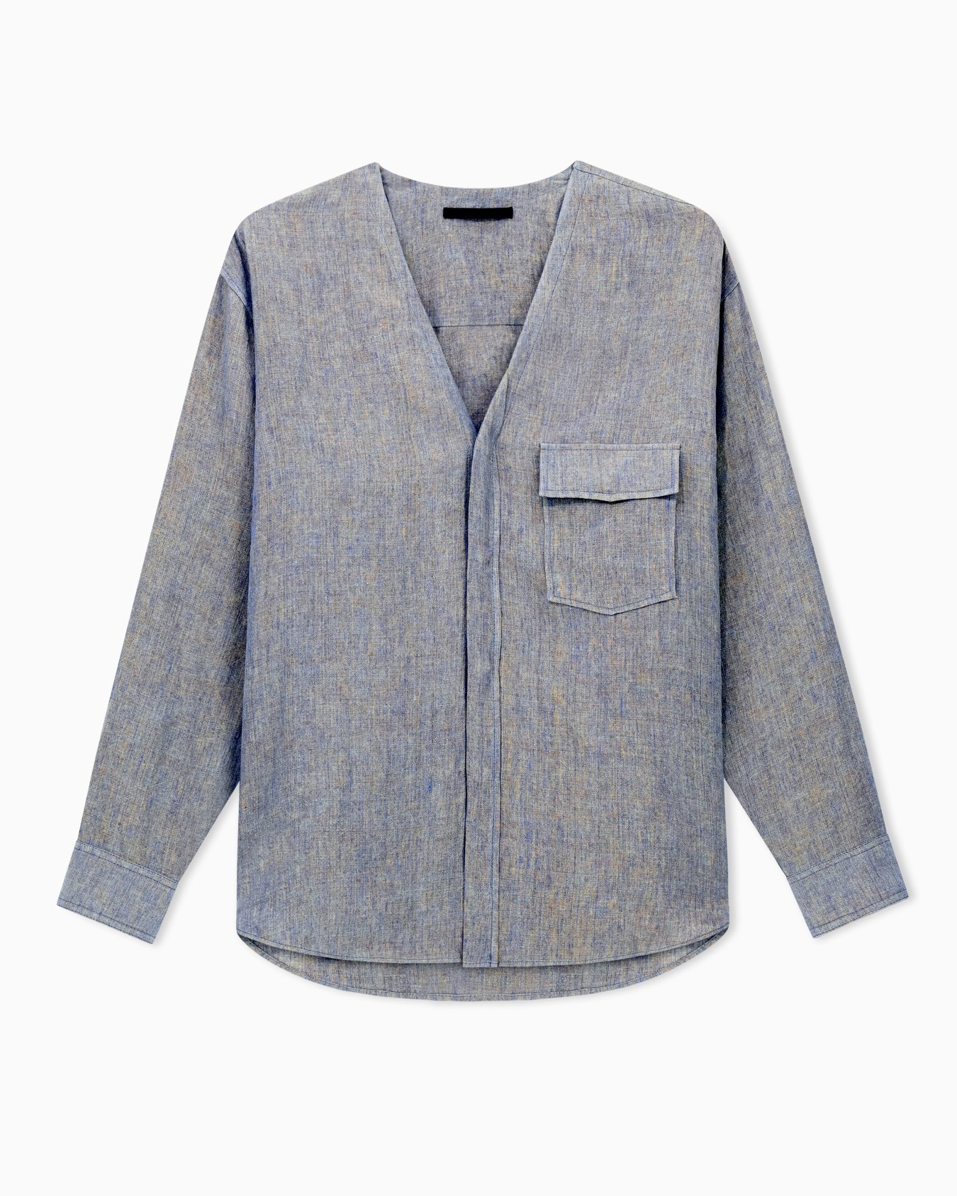 Shirt jacket in pure linen canvas  Slide 0