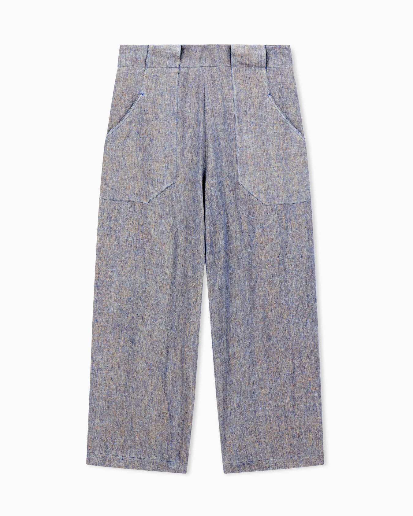 Single-dart, pure linen canvas trousers Slide 3