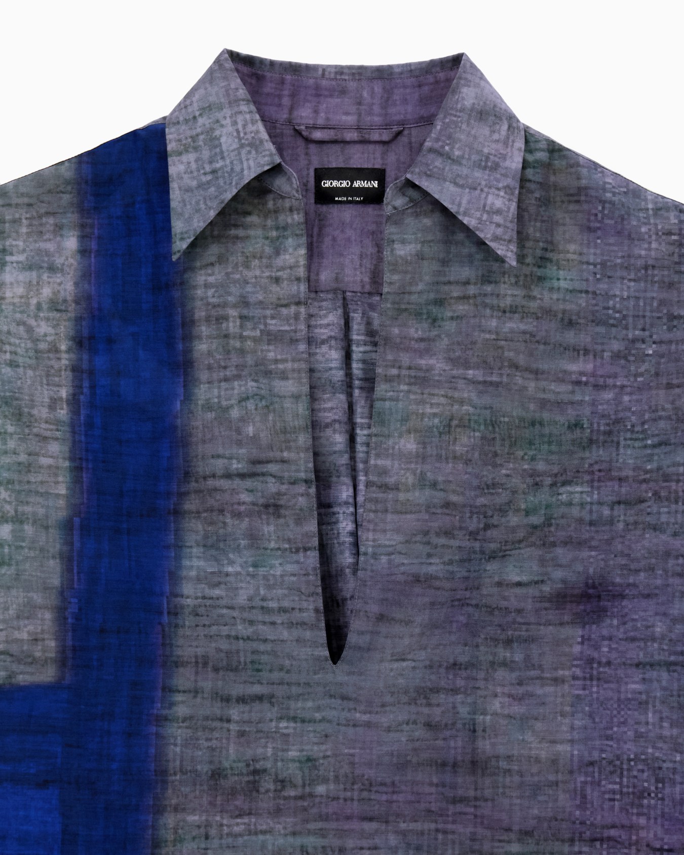 Printed cotton and silk open shirt Slide 5