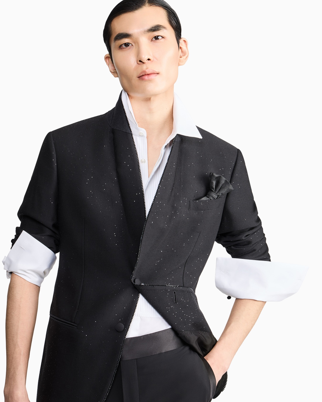 Single-breasted jacket in ASV wool crepe Diapositiva 5