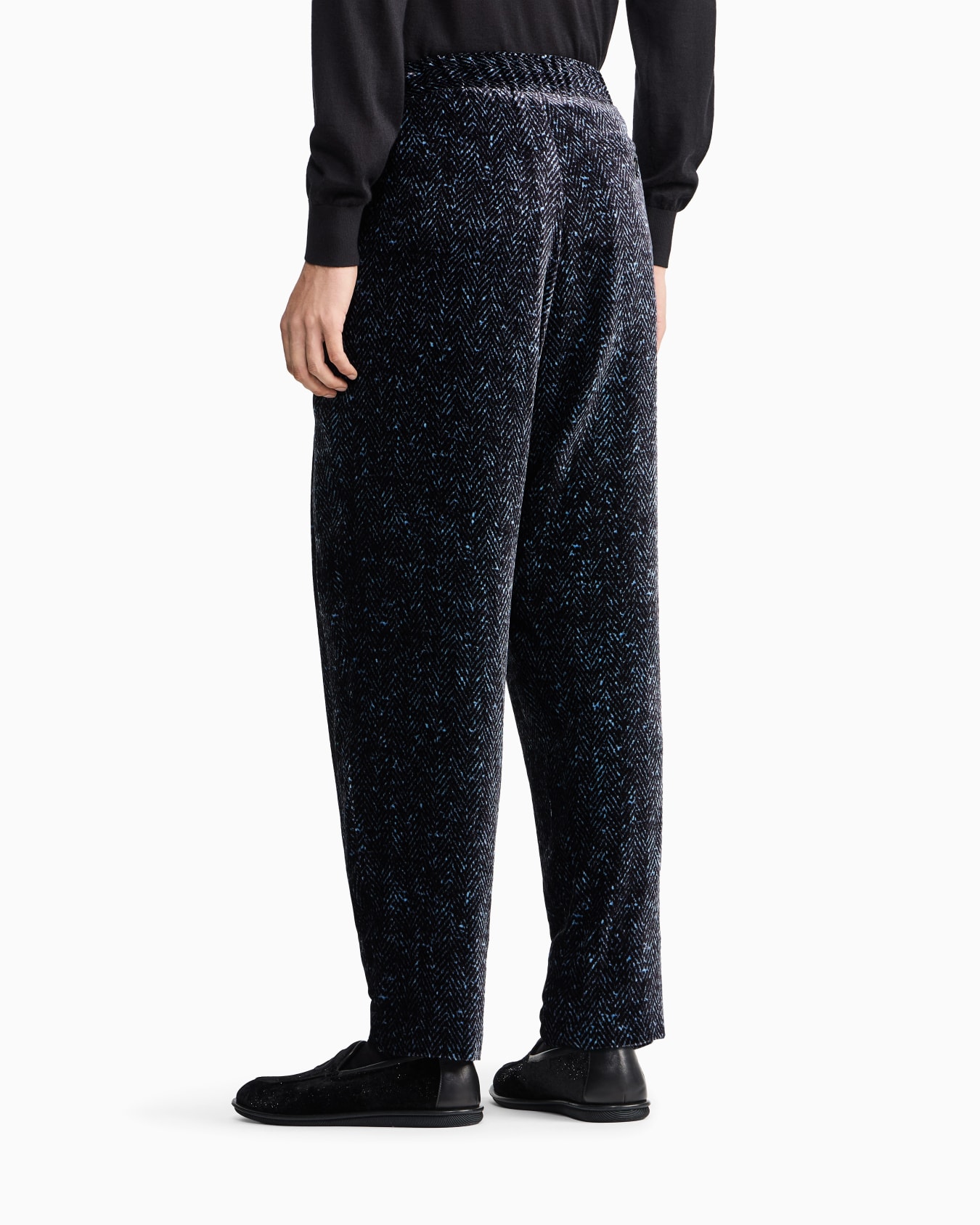 Chevron print velvet trousers Diapositiva 2