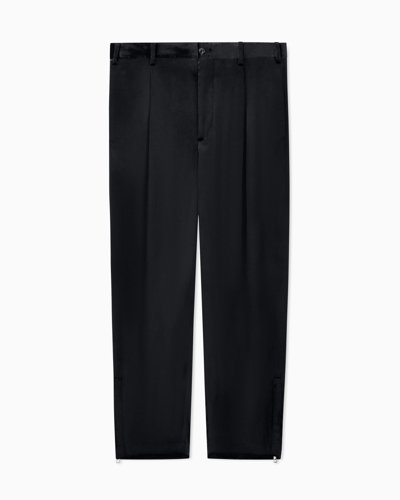 Velvet single-pleated trousers Diapositiva 0
