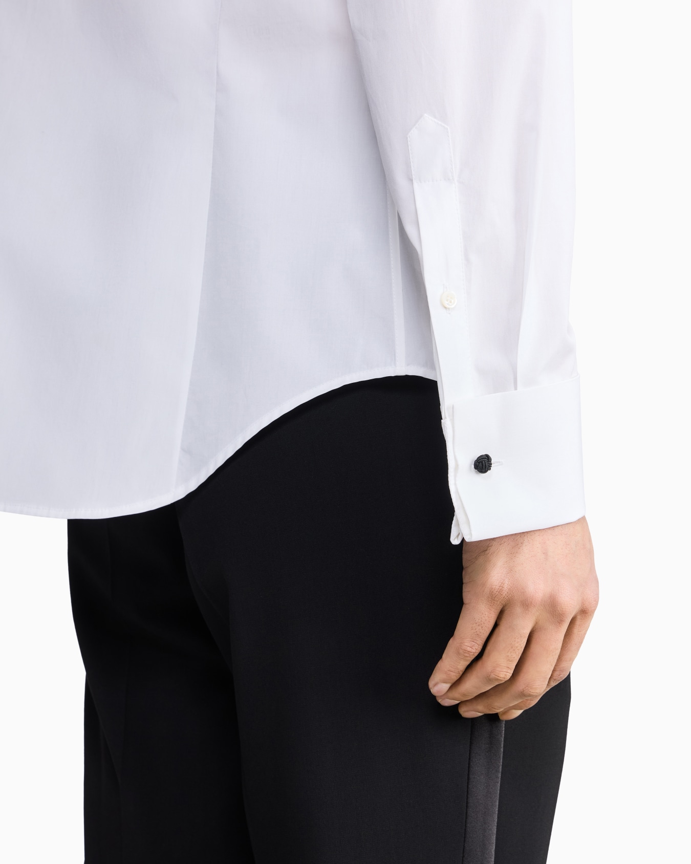Cotton tuxedo shirt with pleated detail Slide 5
