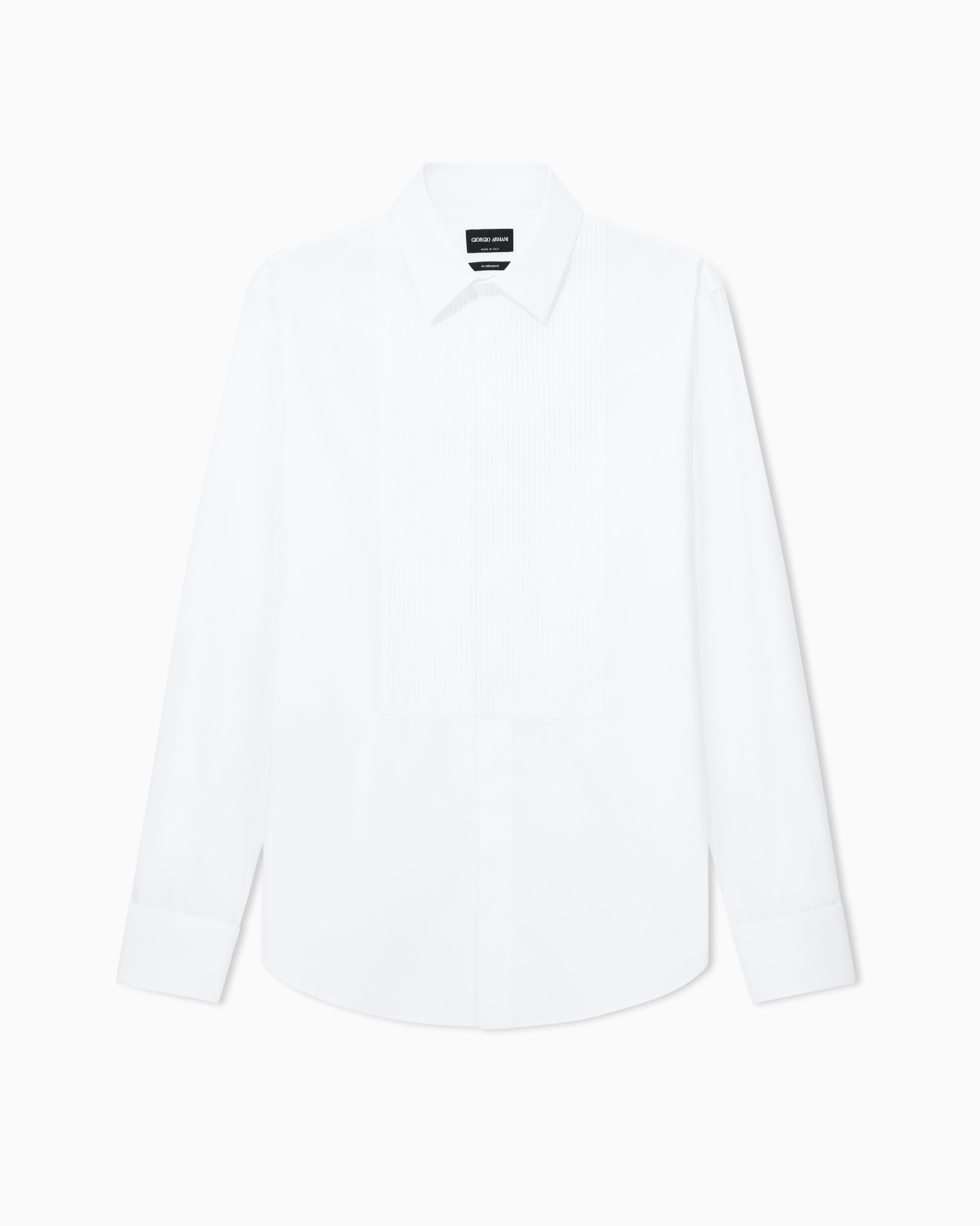 Cotton tuxedo shirt with pleated detail Slide 0