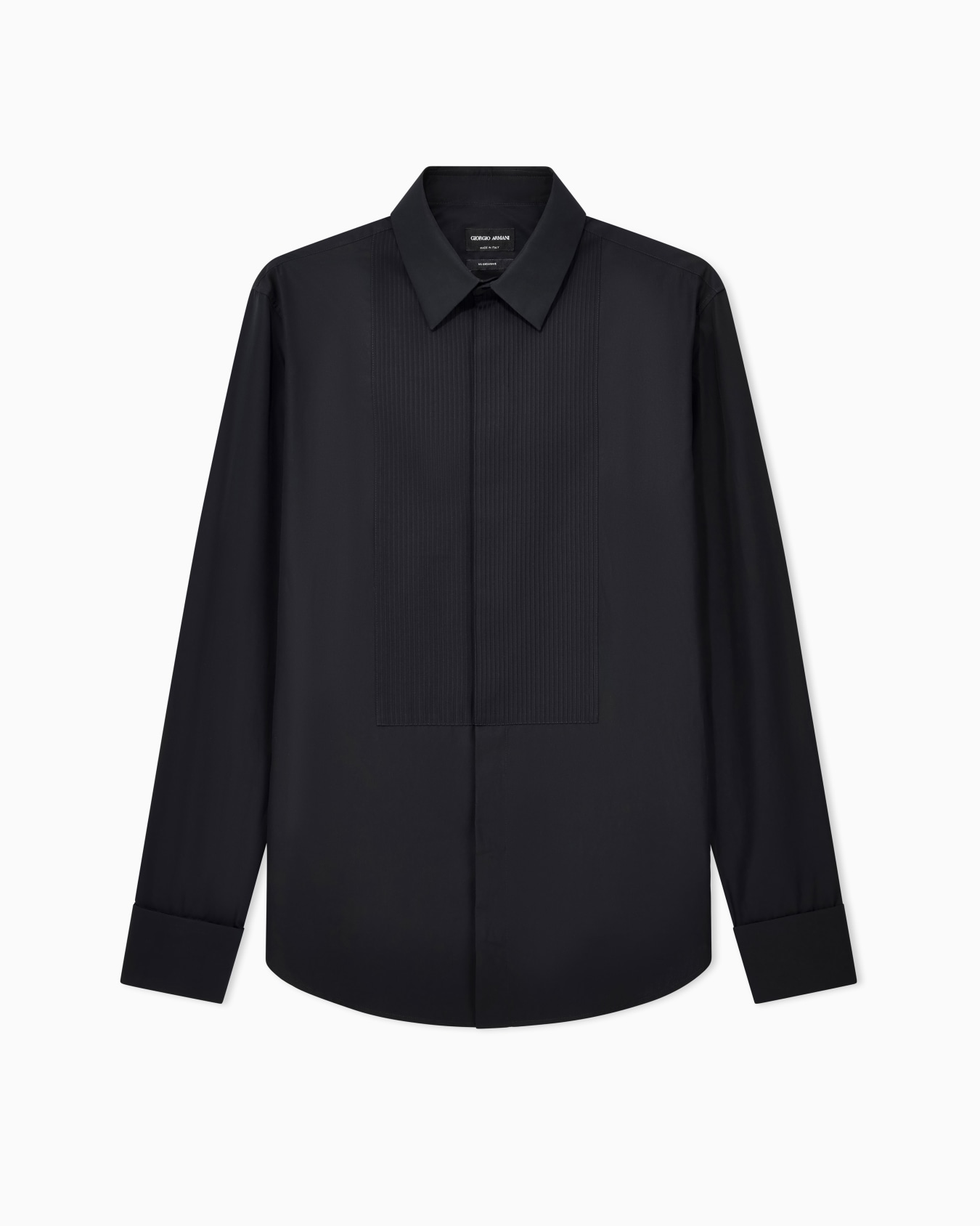 Cotton tuxedo shirt with pleated detail Diapositiva 0