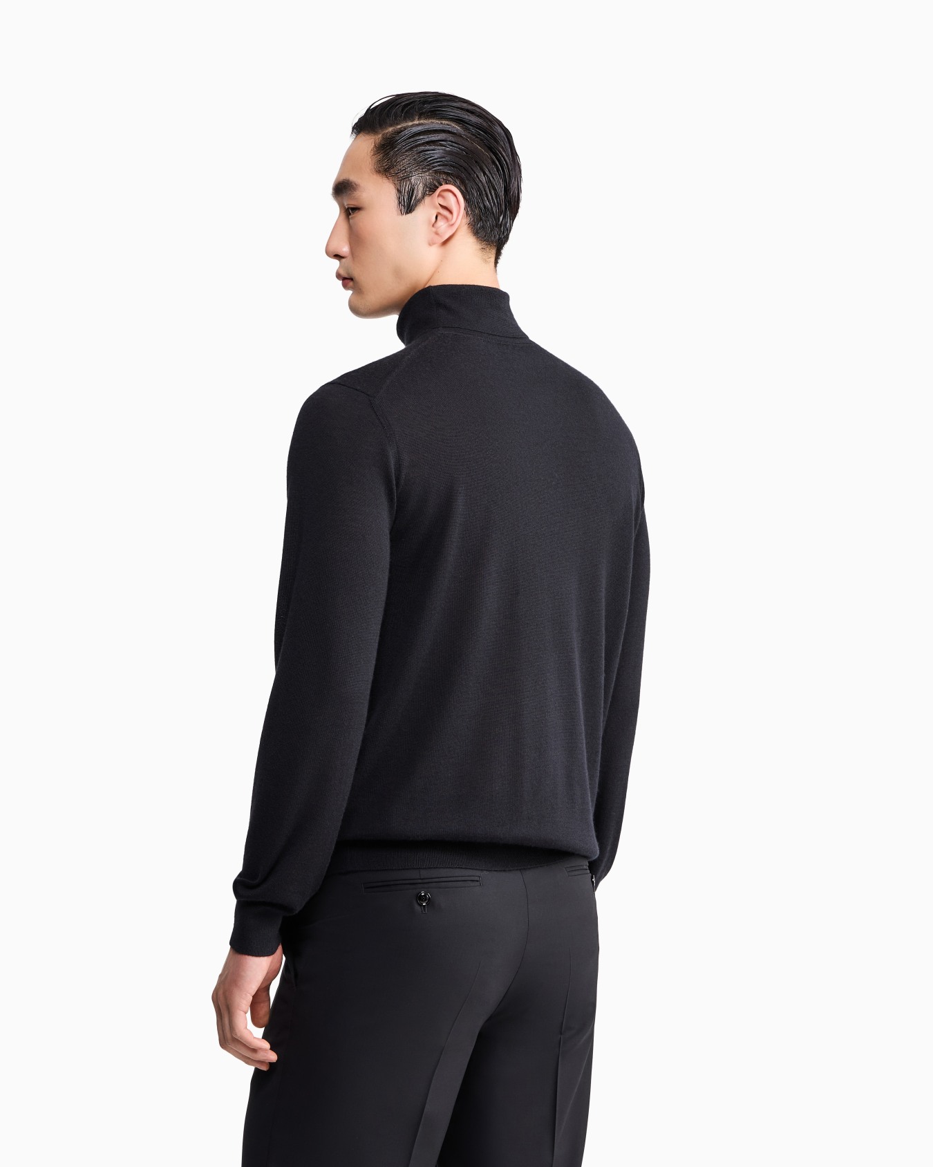 Sweater regular fit plain knit cashmere Slide 5