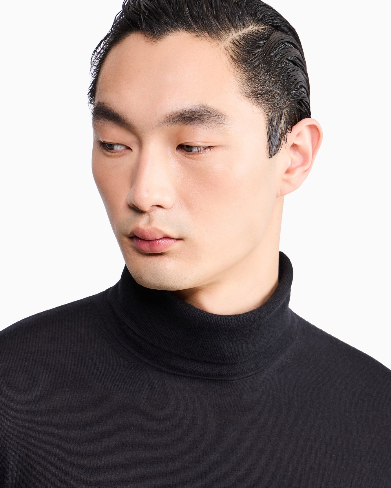 Sweater regular fit plain knit cashmere Slide 6