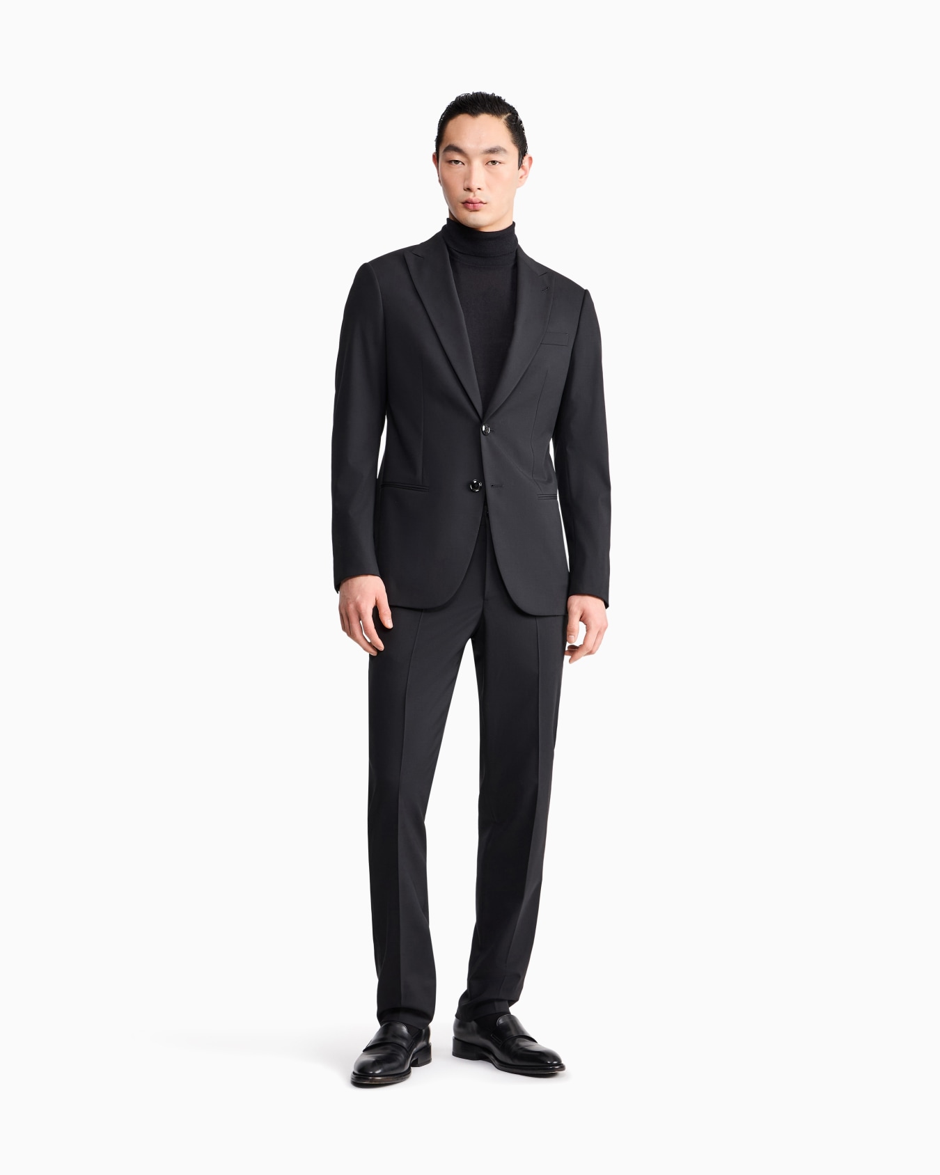 Sweater regular fit plain knit cashmere Slide 1