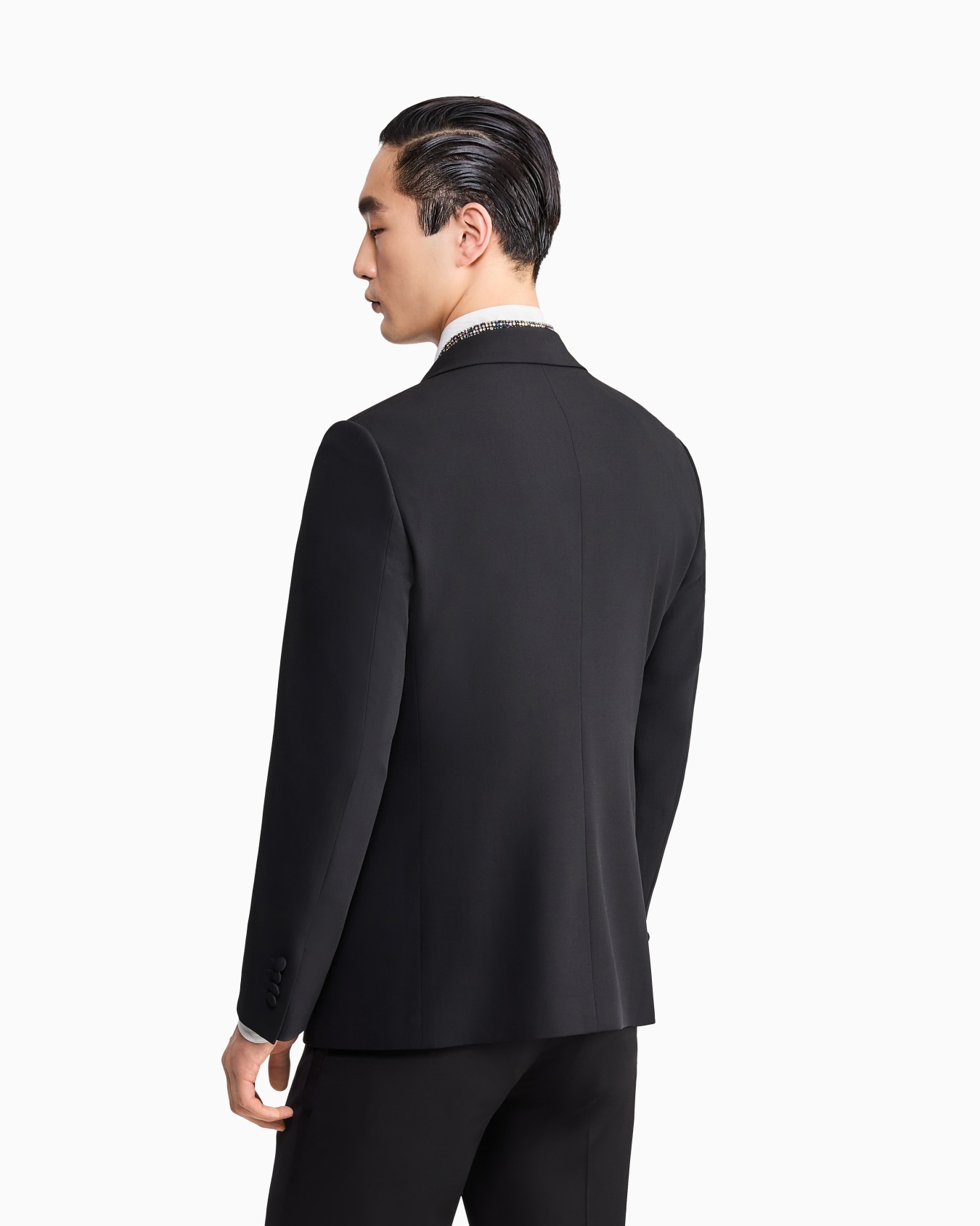 Veste de smoking gamme Soho à simple boutonnage en crêpe de laine Diapositive 3